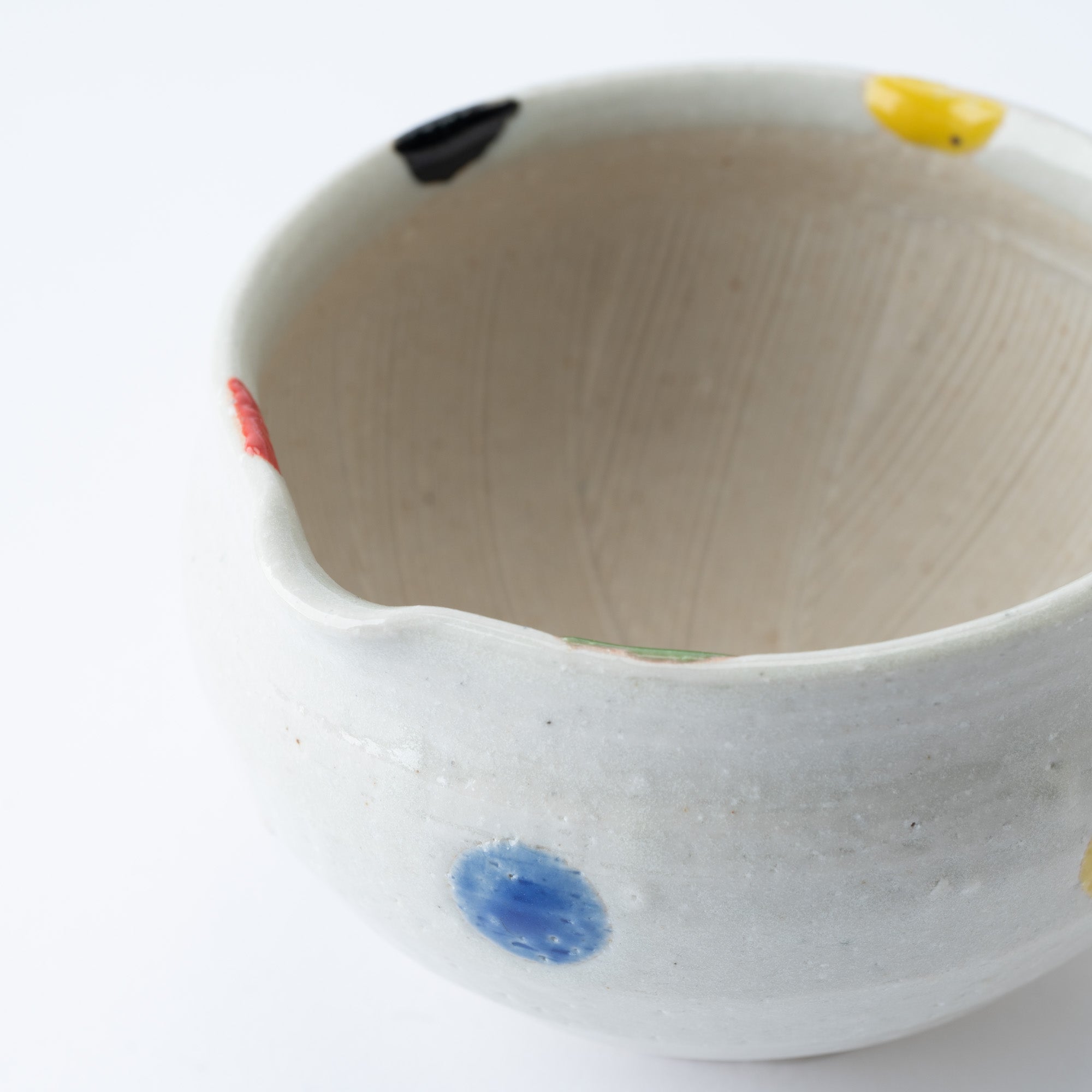 Polka Dot Round Mortar with Spout 3.9 In