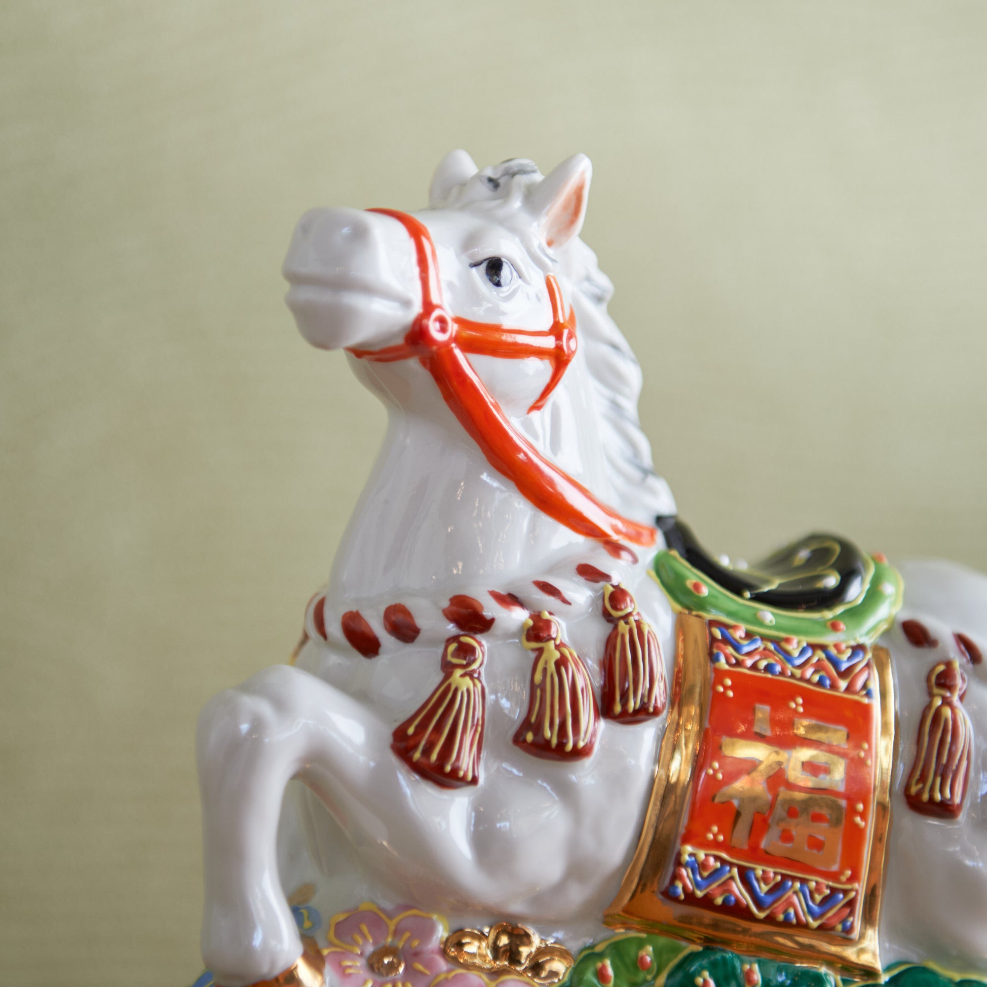 Horse with Pine, Bamboo and Plum Figurine