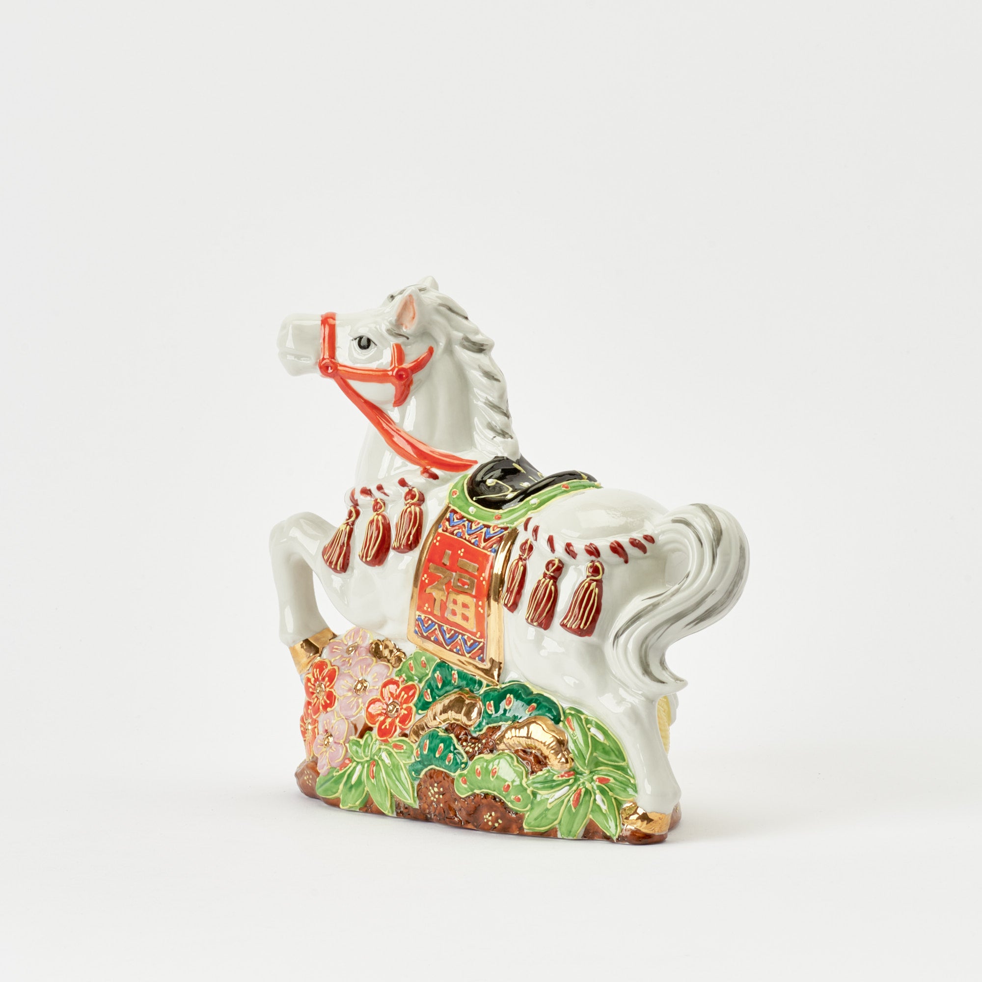 Horse with Pine, Bamboo and Plum Figurine