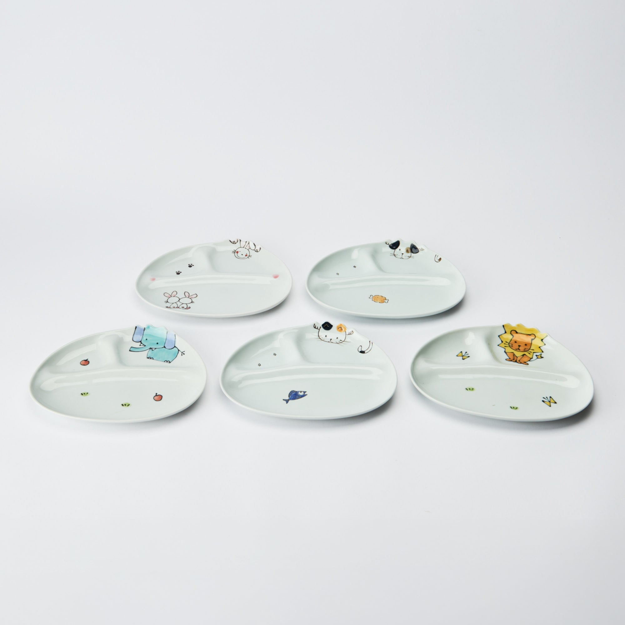 Plato dividido infantil con diseño de gato