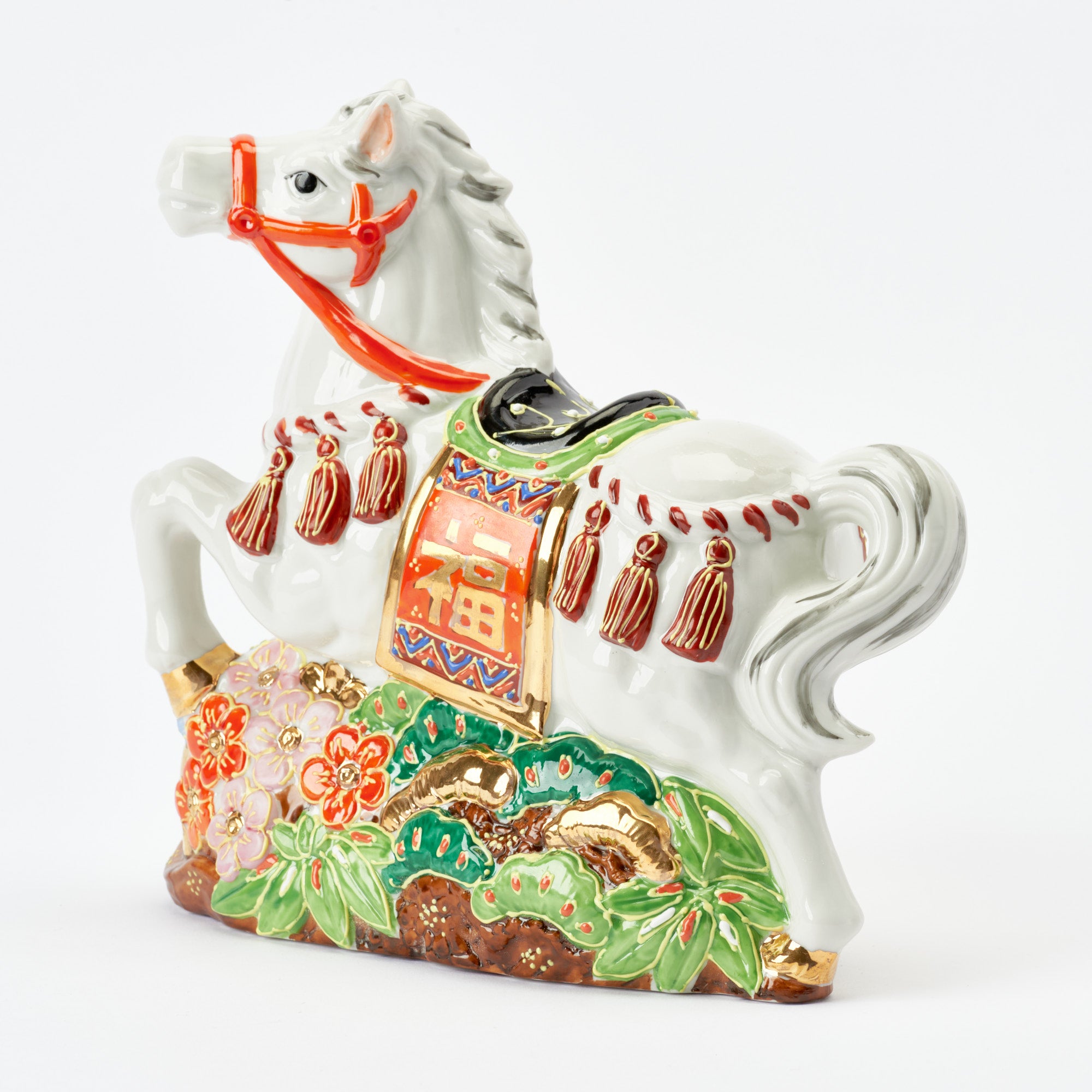 Horse with Pine, Bamboo and Plum Figurine