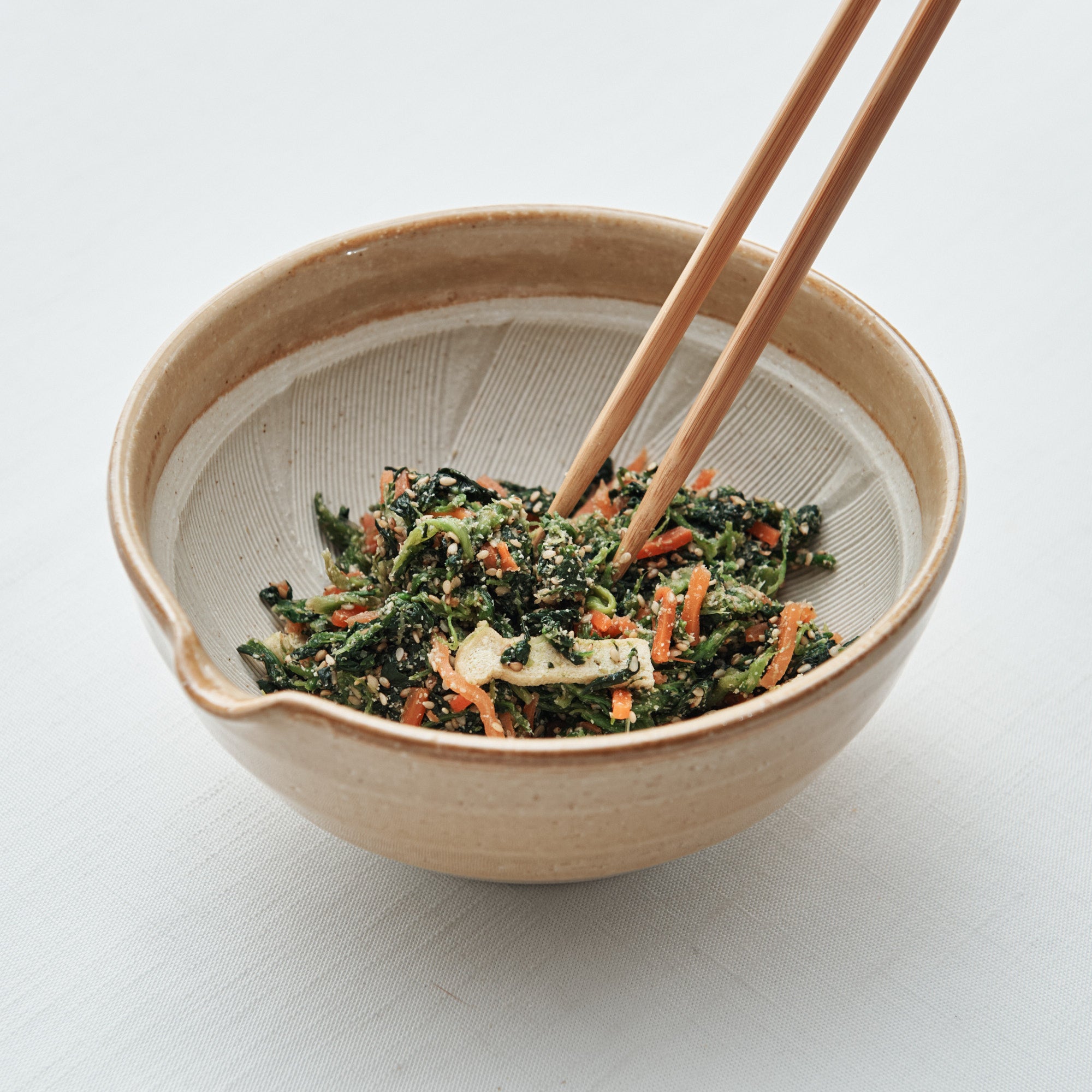 Light Brown Deep Mortar with Spout 7.1 In