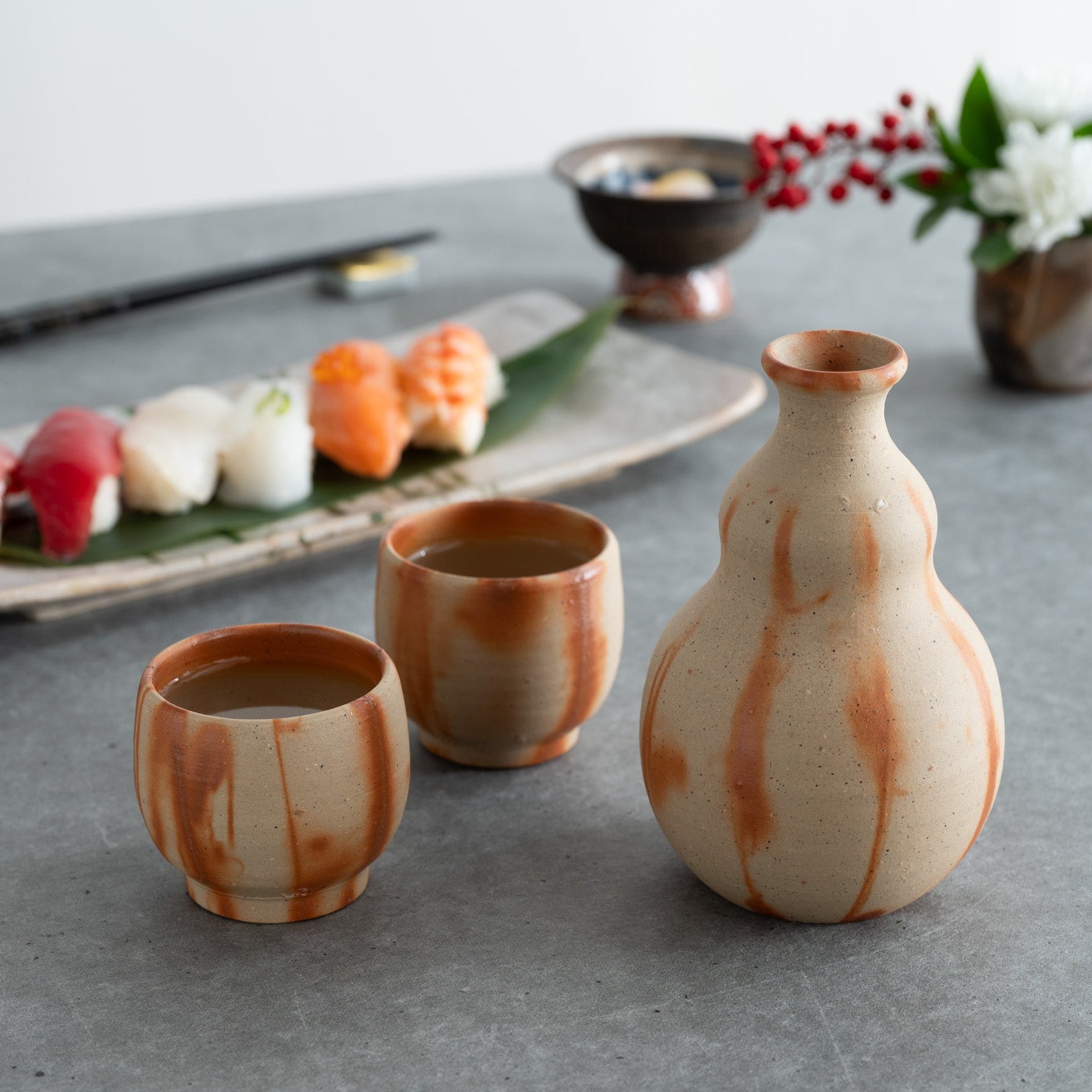 Hidasuki-Kürbis-förmiger Sake Satz