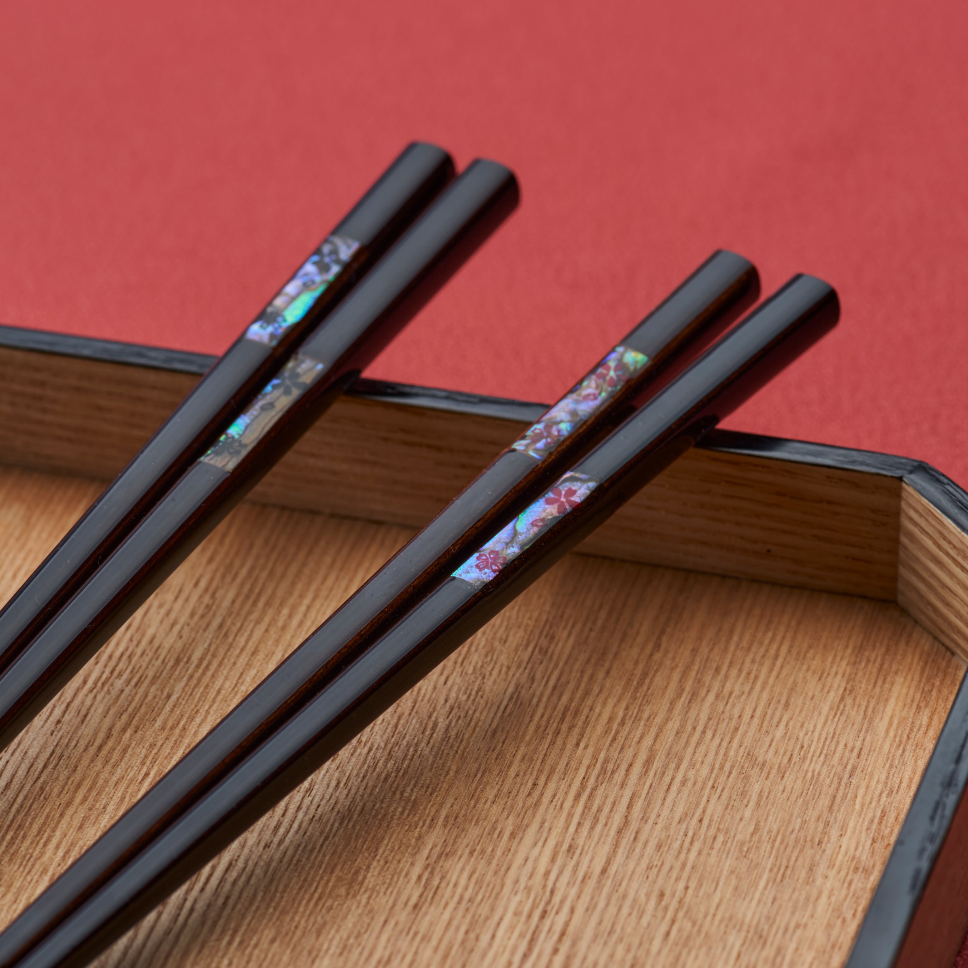 Blooming Sakura Shell Inlay Chopsticks Pair Set