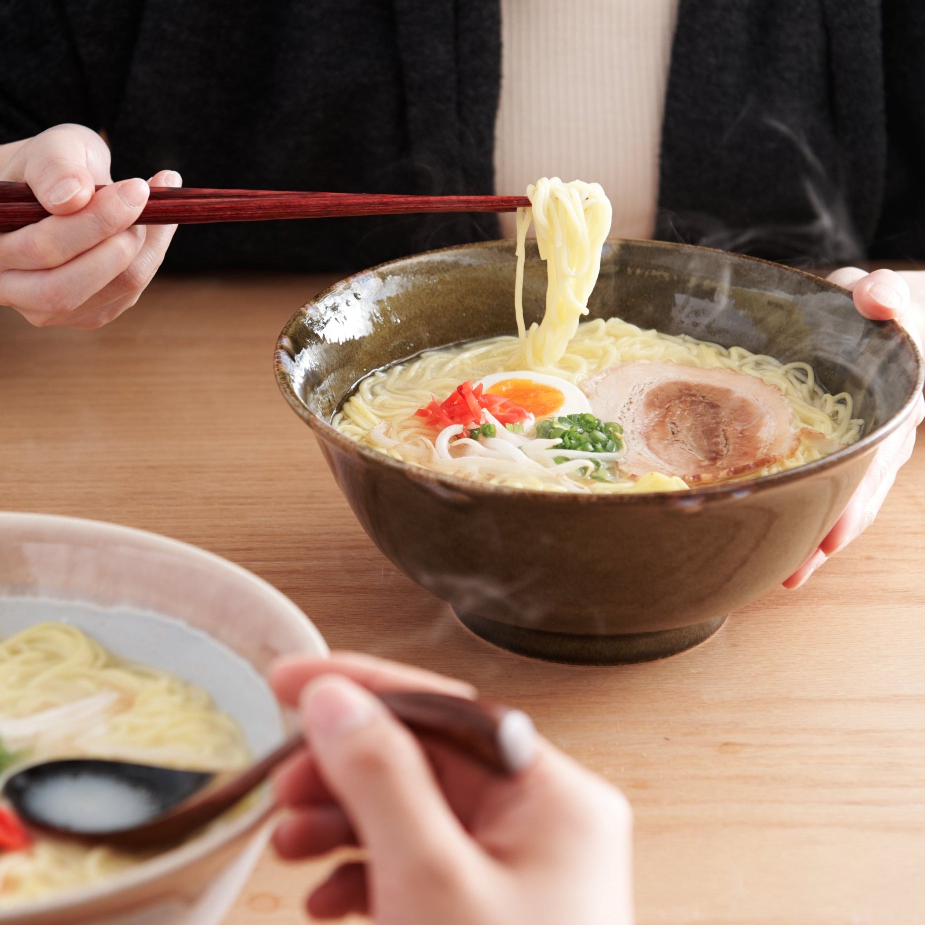 Blue Stroke Green Ramen Bowl 8.9 IN