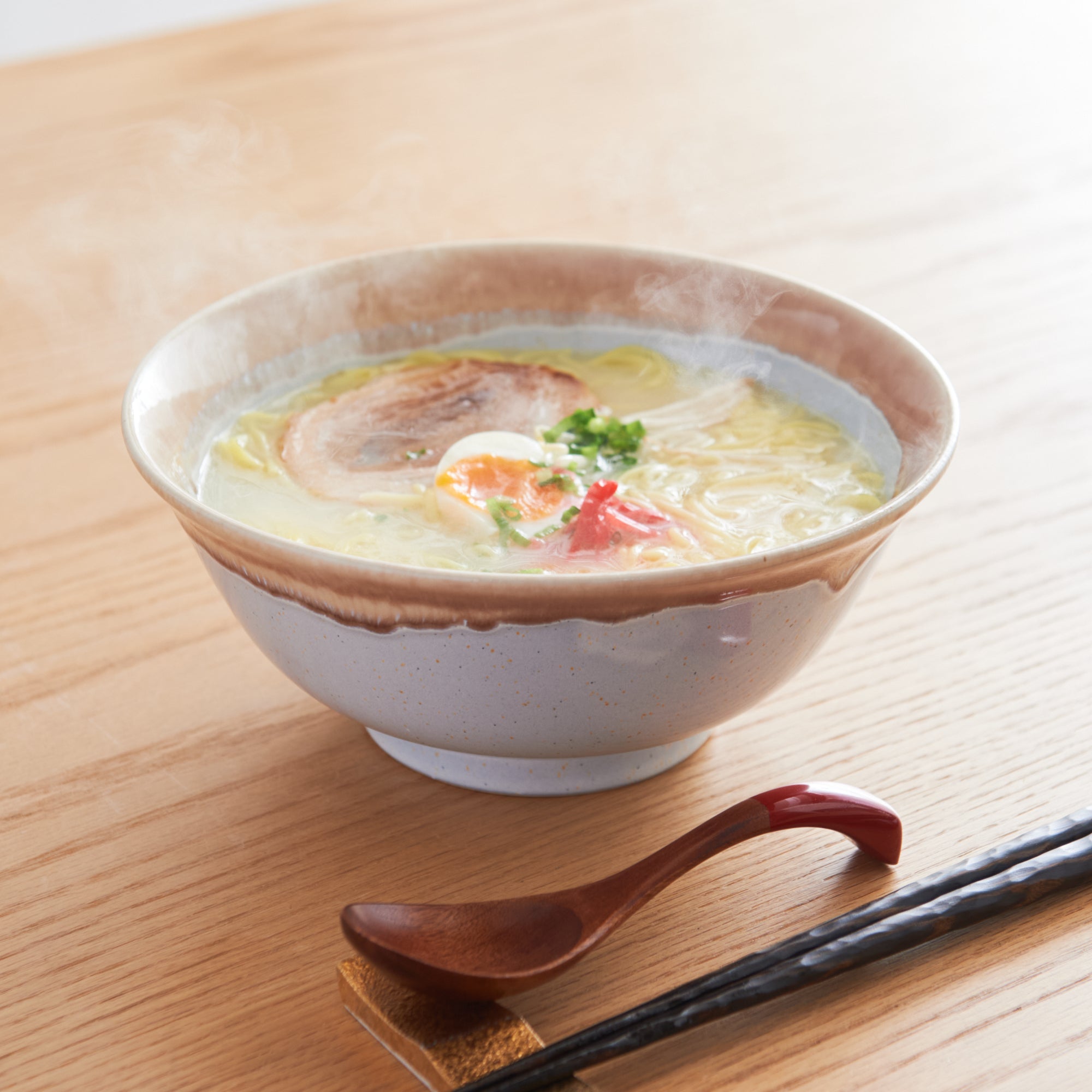 Earth-Rim Speckled Gray Ramen Bowl 8.9 IN