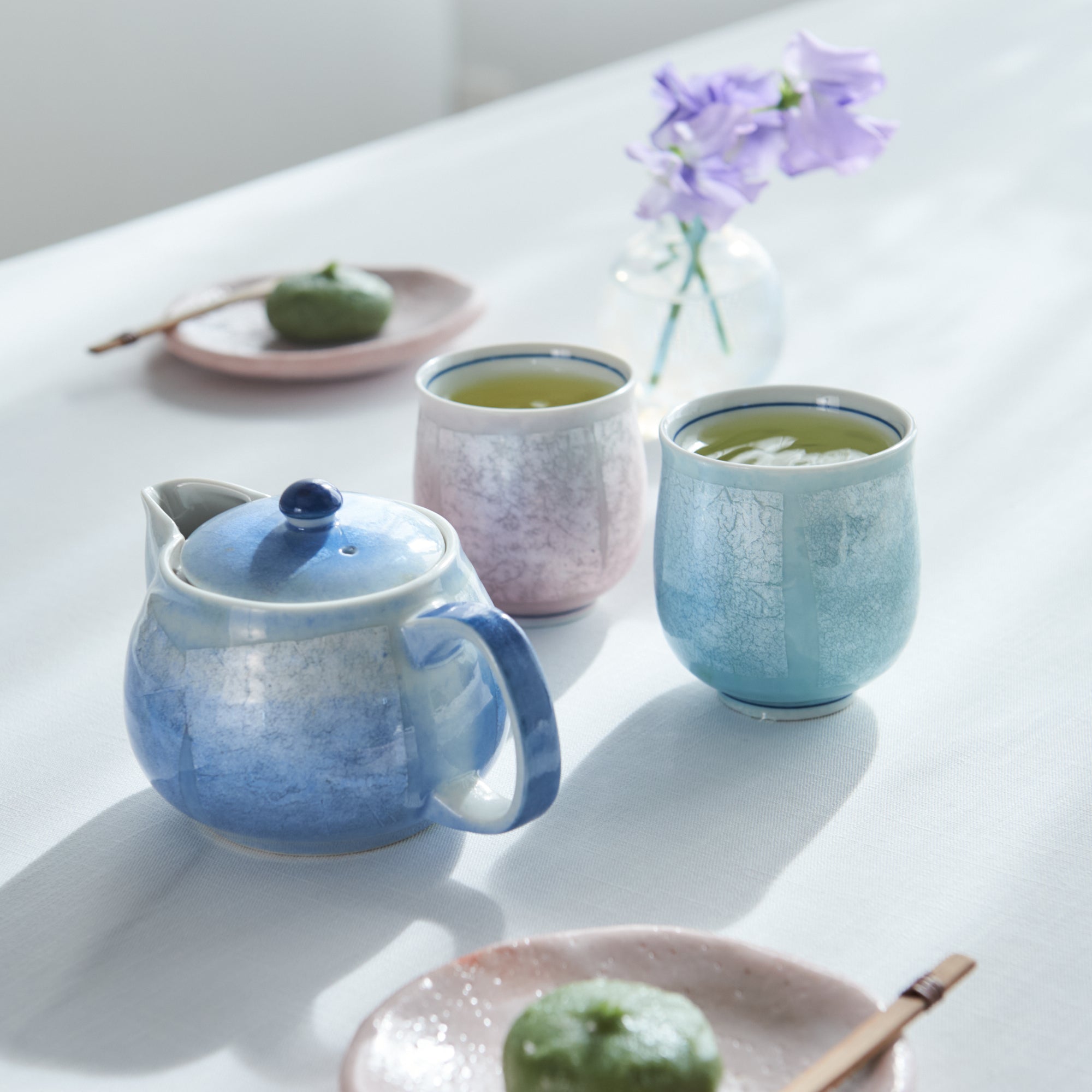 Ginsai Three Colors Japanese Tea Set