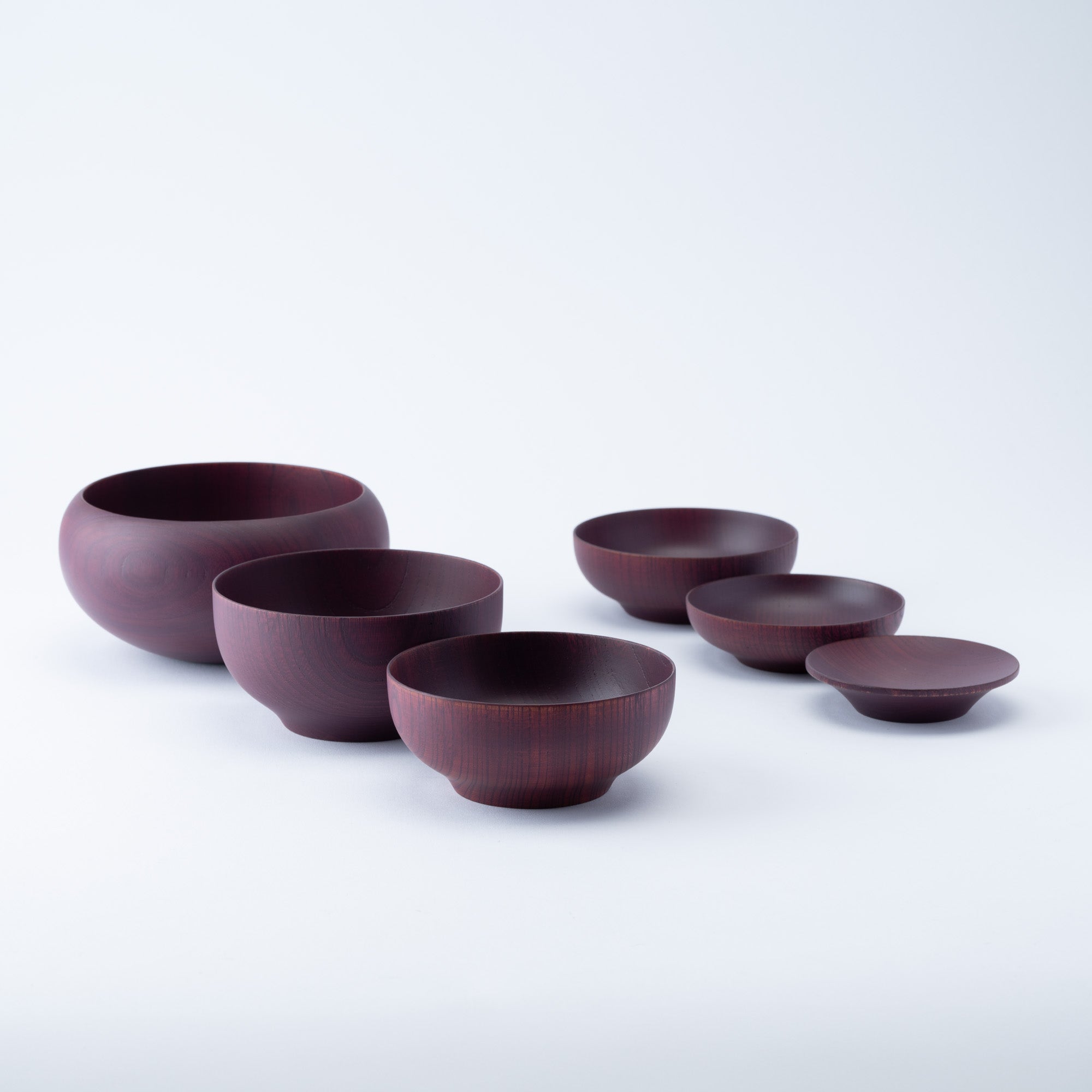 Purple Matte Wipe-lacquer Finish Oryoki Bowl Set