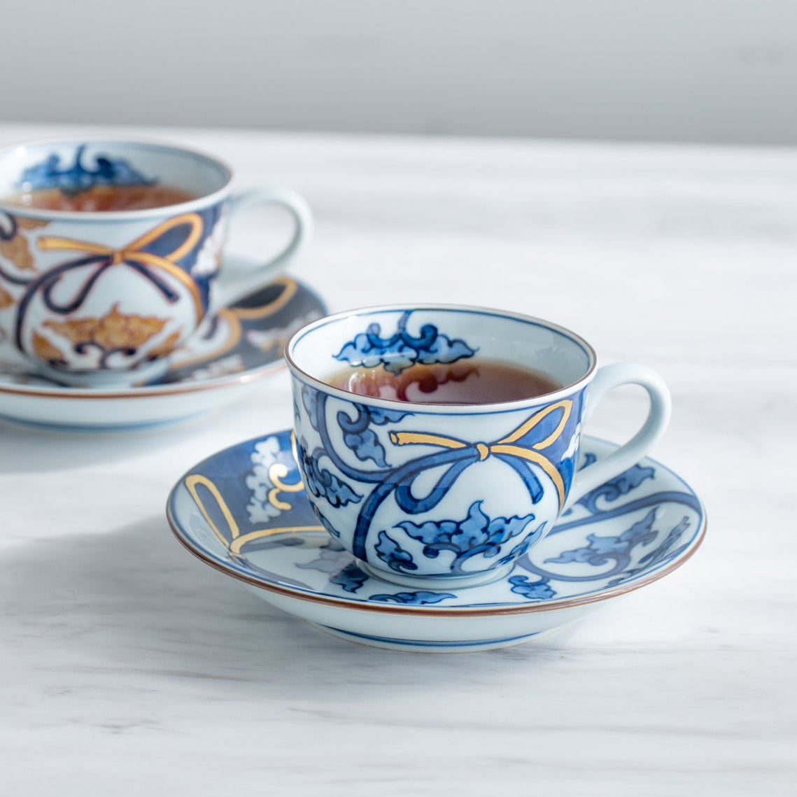 Blue Knotted Arabesque Cup and Saucer