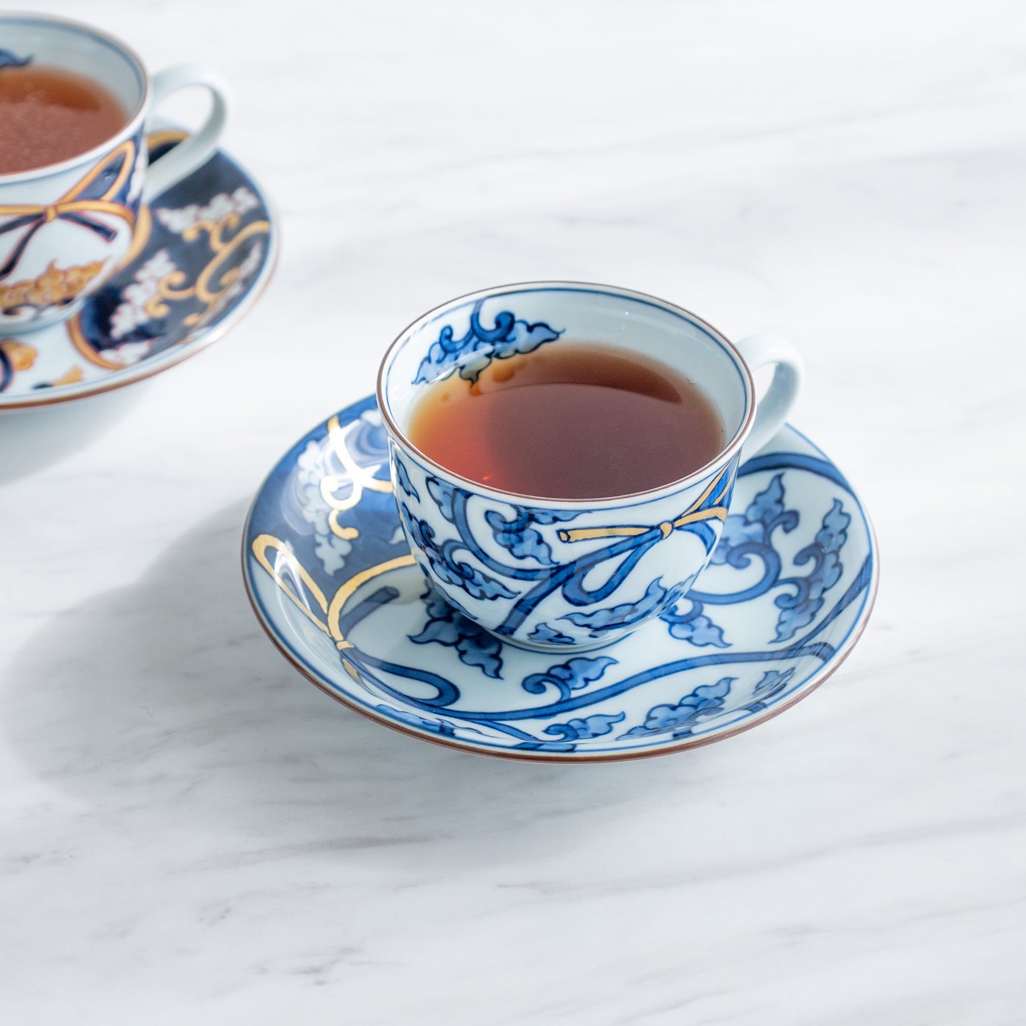 Blue Knotted Arabesque Cup and Saucer