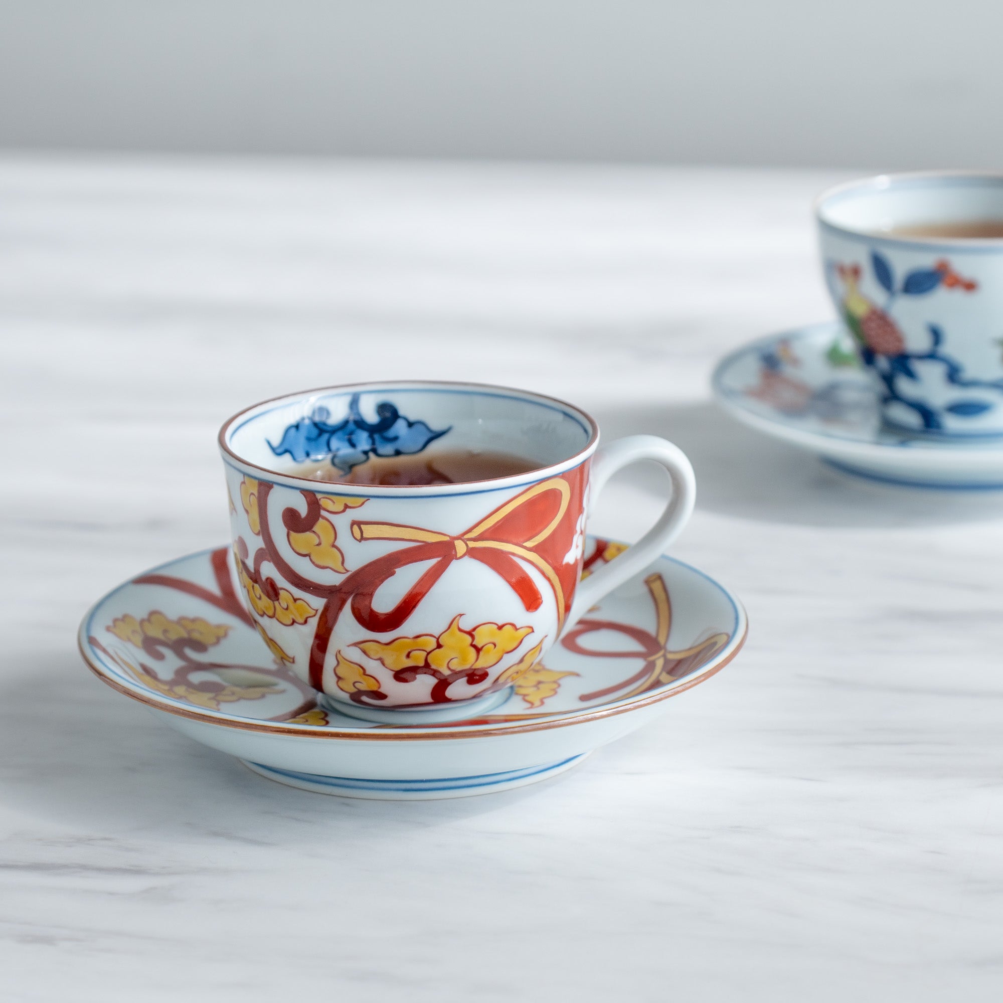 Akae Knotted Arabesque Cup and Saucer