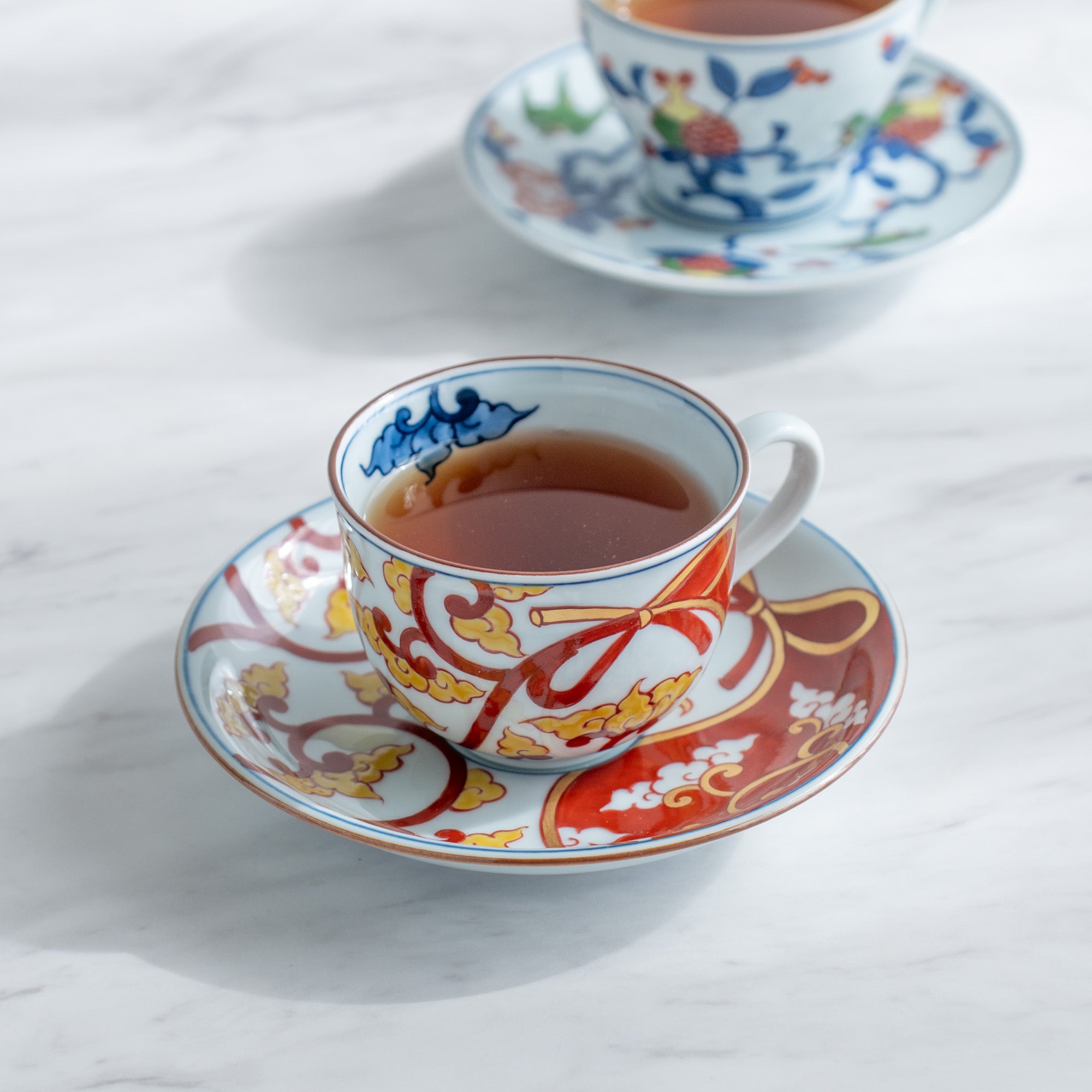 Akae Knotted Arabesque Cup and Saucer