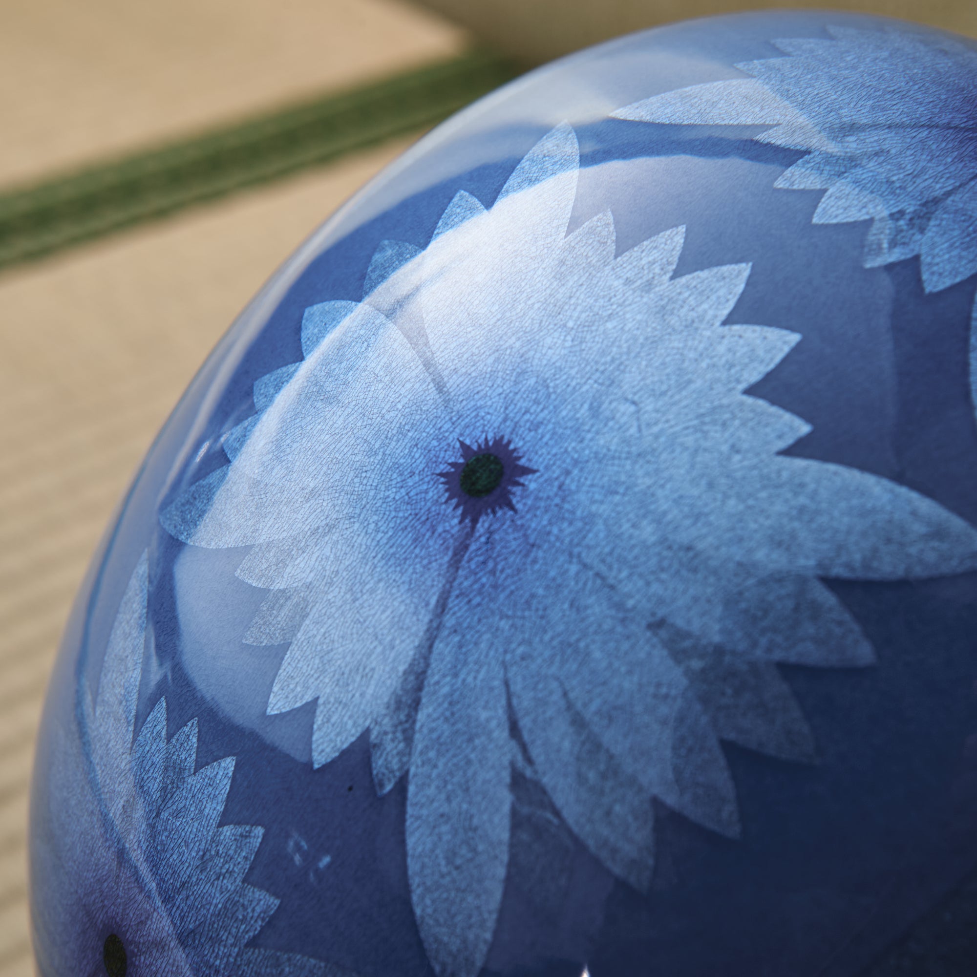 Yuri-Ginsai Pale Azure Flower Pattern Vase