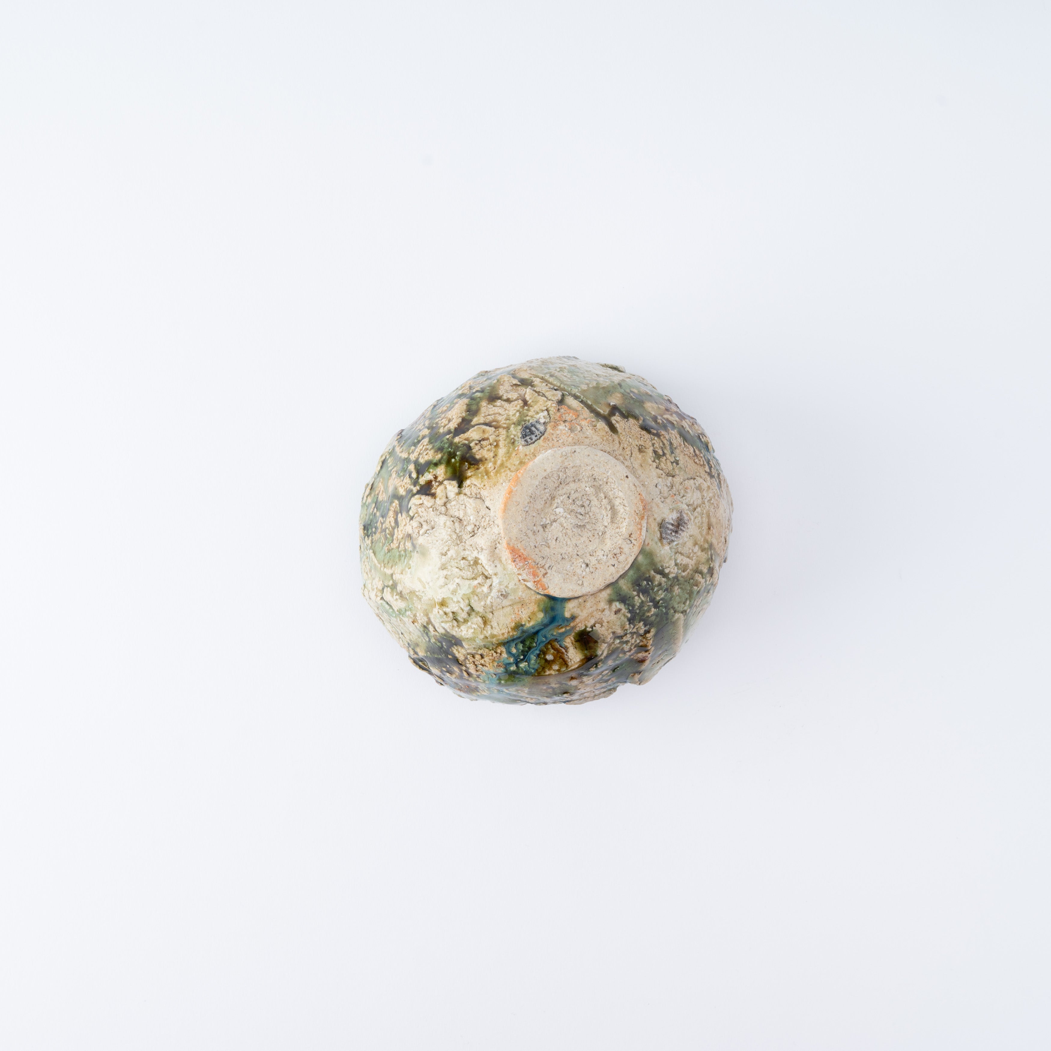 Oribe Matcha-Schale aus Ton für Gezeitenbecken