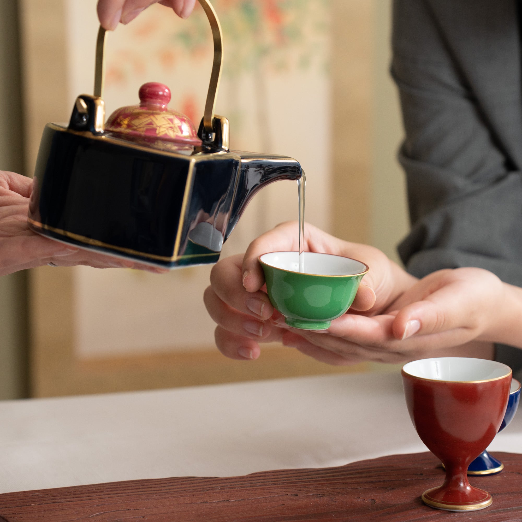 Moegi Green Ochoko Sake Cup