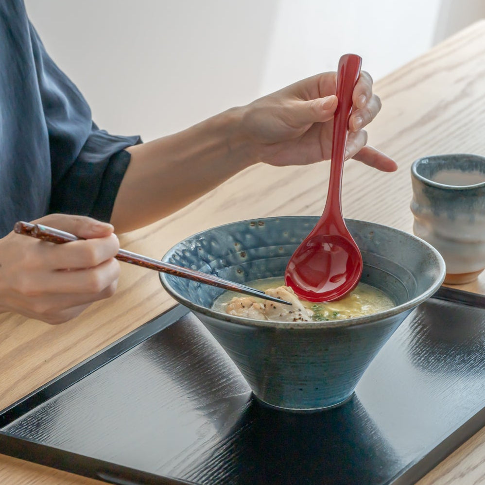 Round Grossy Lacquered Ramen Spoon