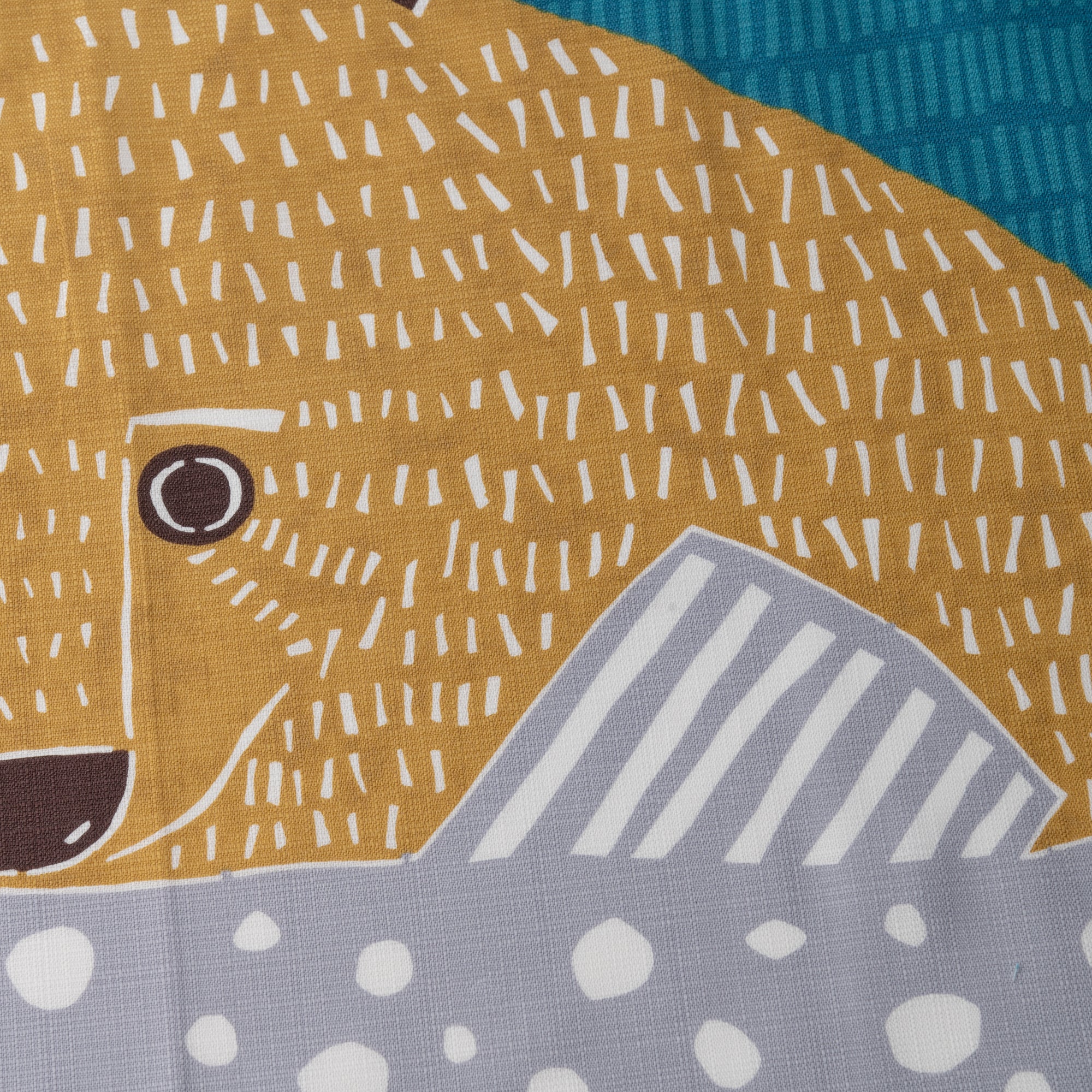 Bear and Salmon Organic Cotton Furoshiki 39 IN