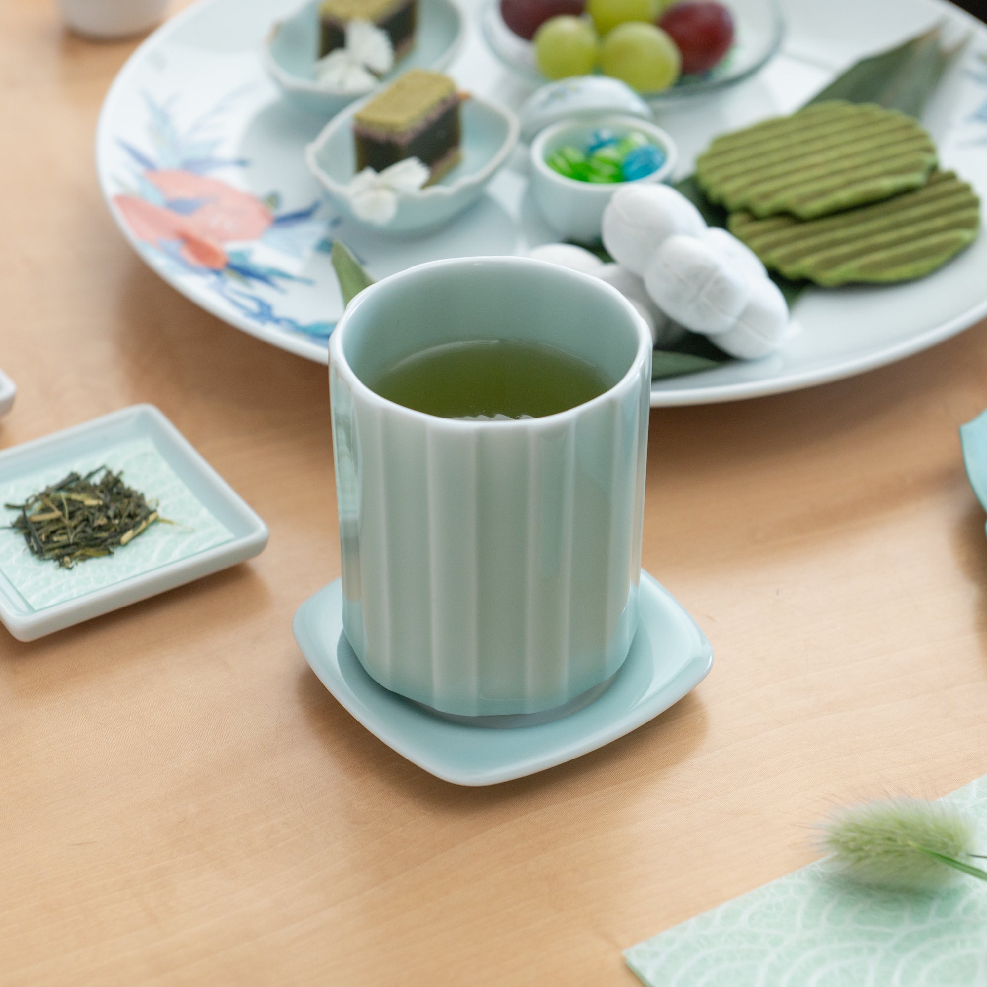 Tokusa Celadon Yunomi Japanese Teacup