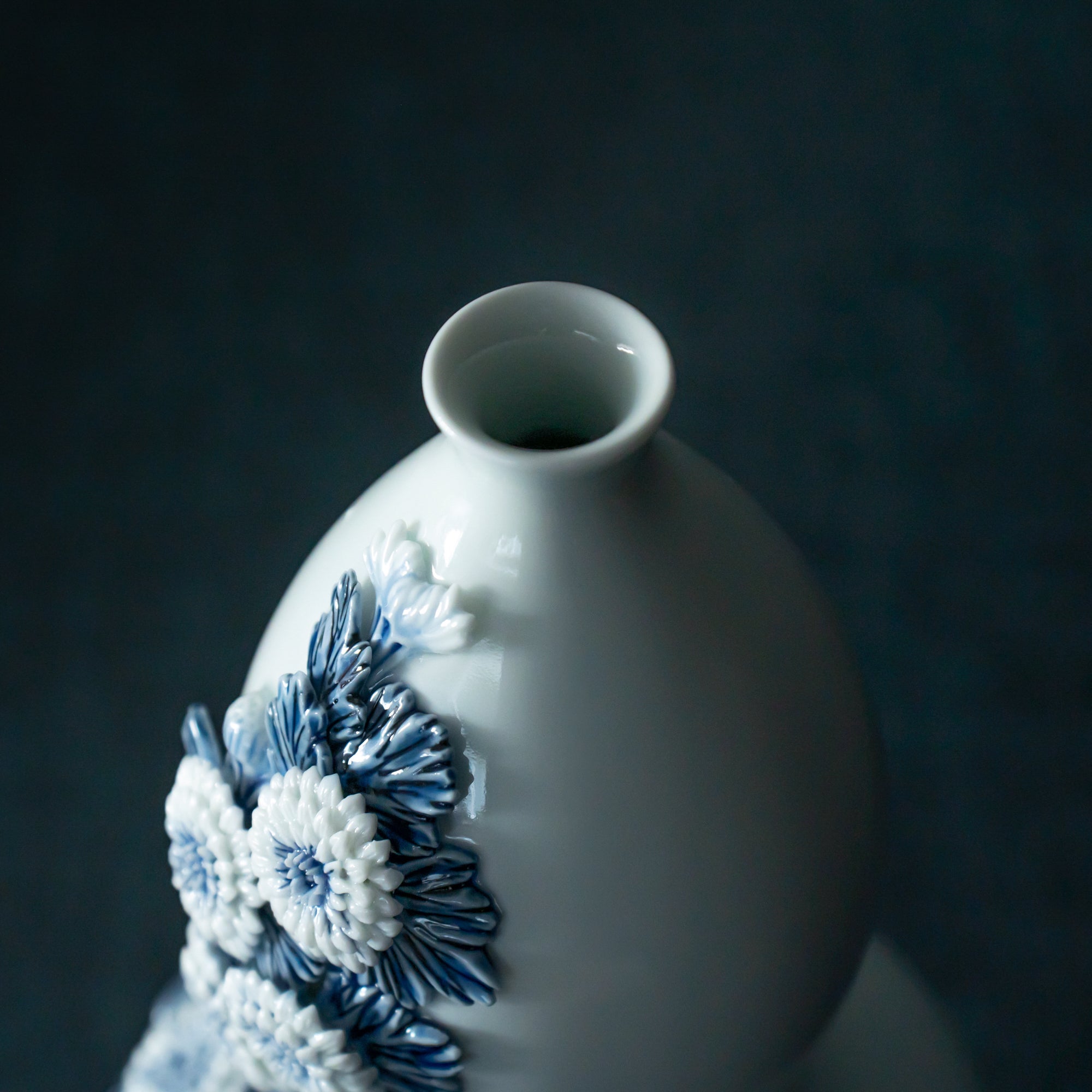 Diamant-Chrysanthemen-Sometsuke-Blumenvase
