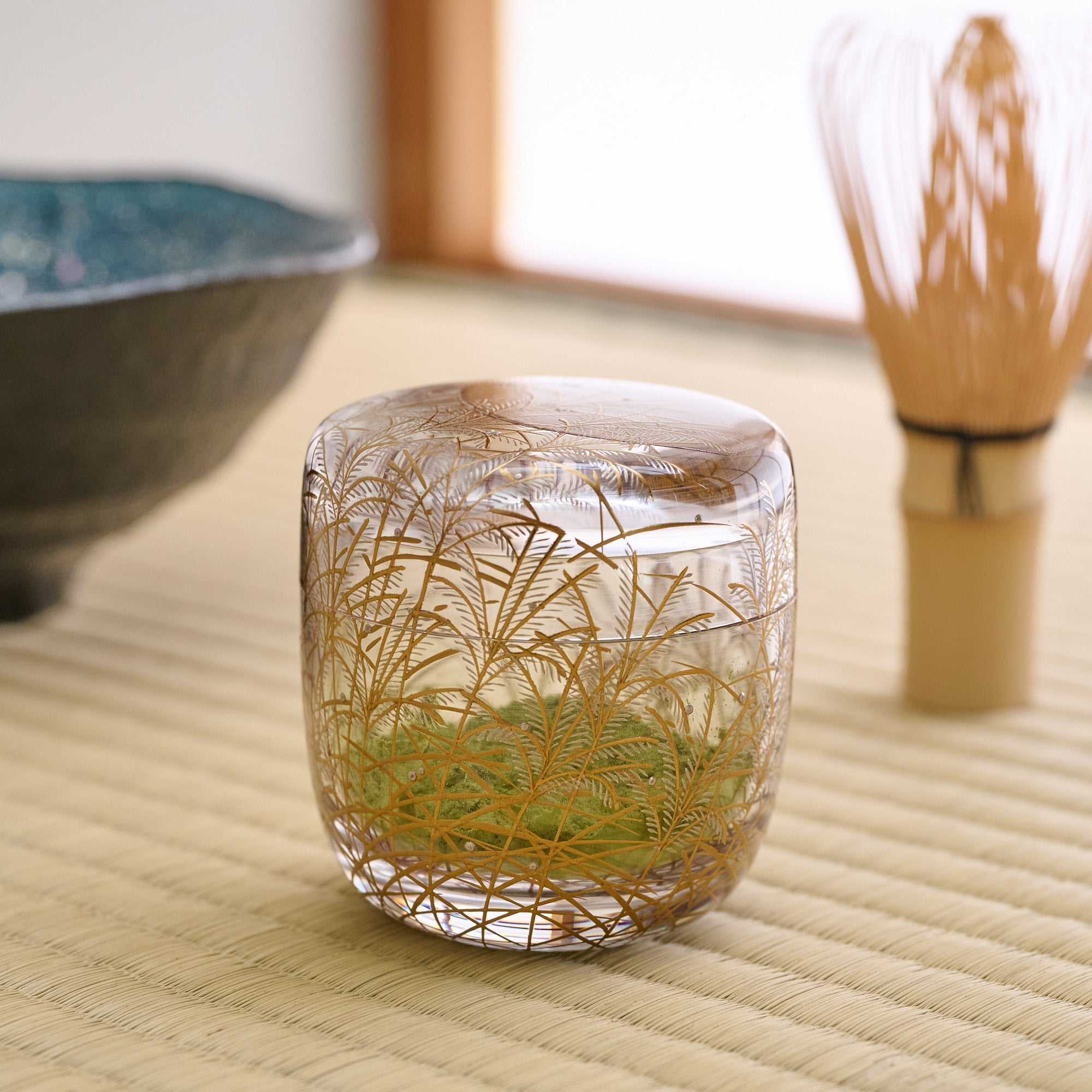 Silver Grass Under the Moon Natsume Matcha Container