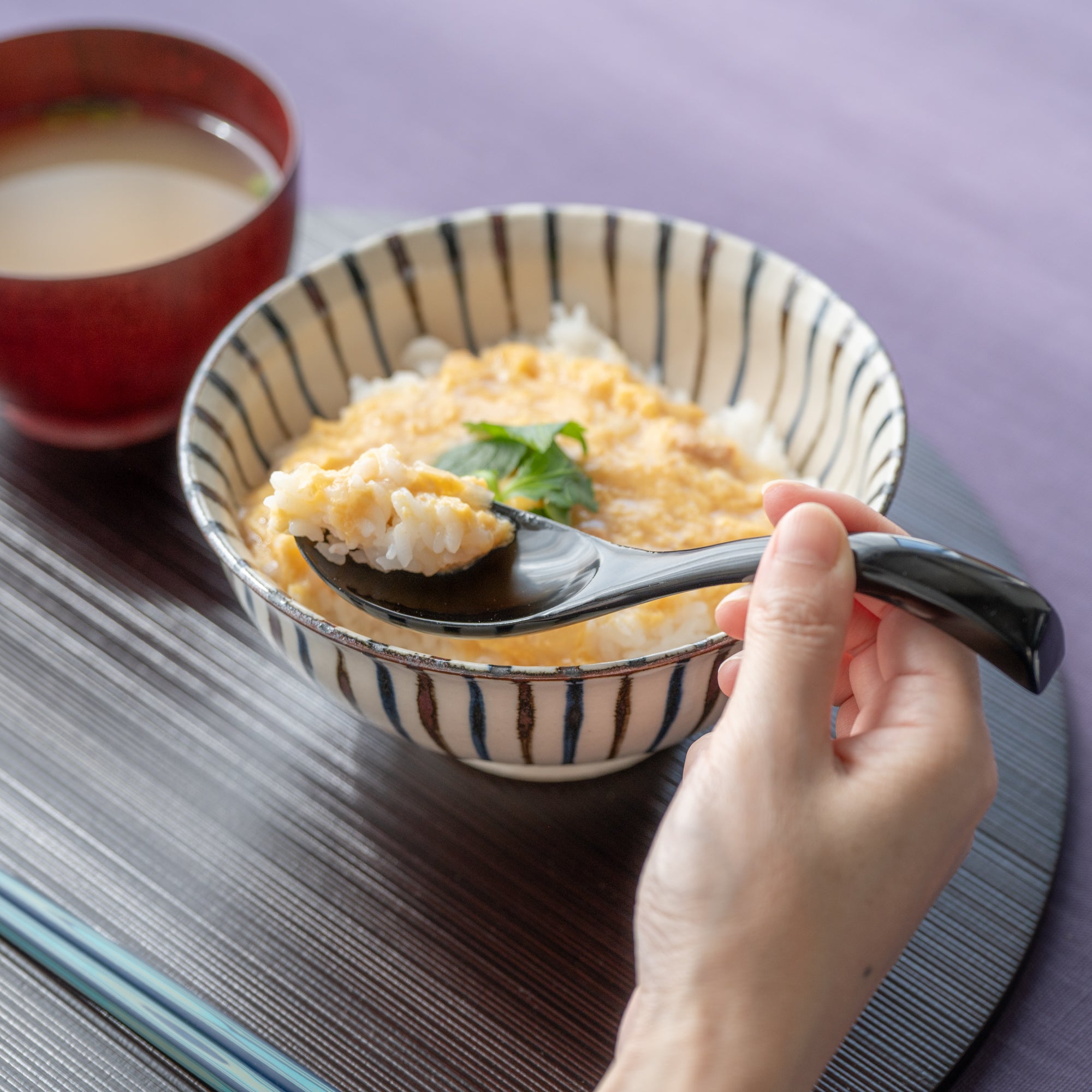 Curved Lacquered Ramen Spoon