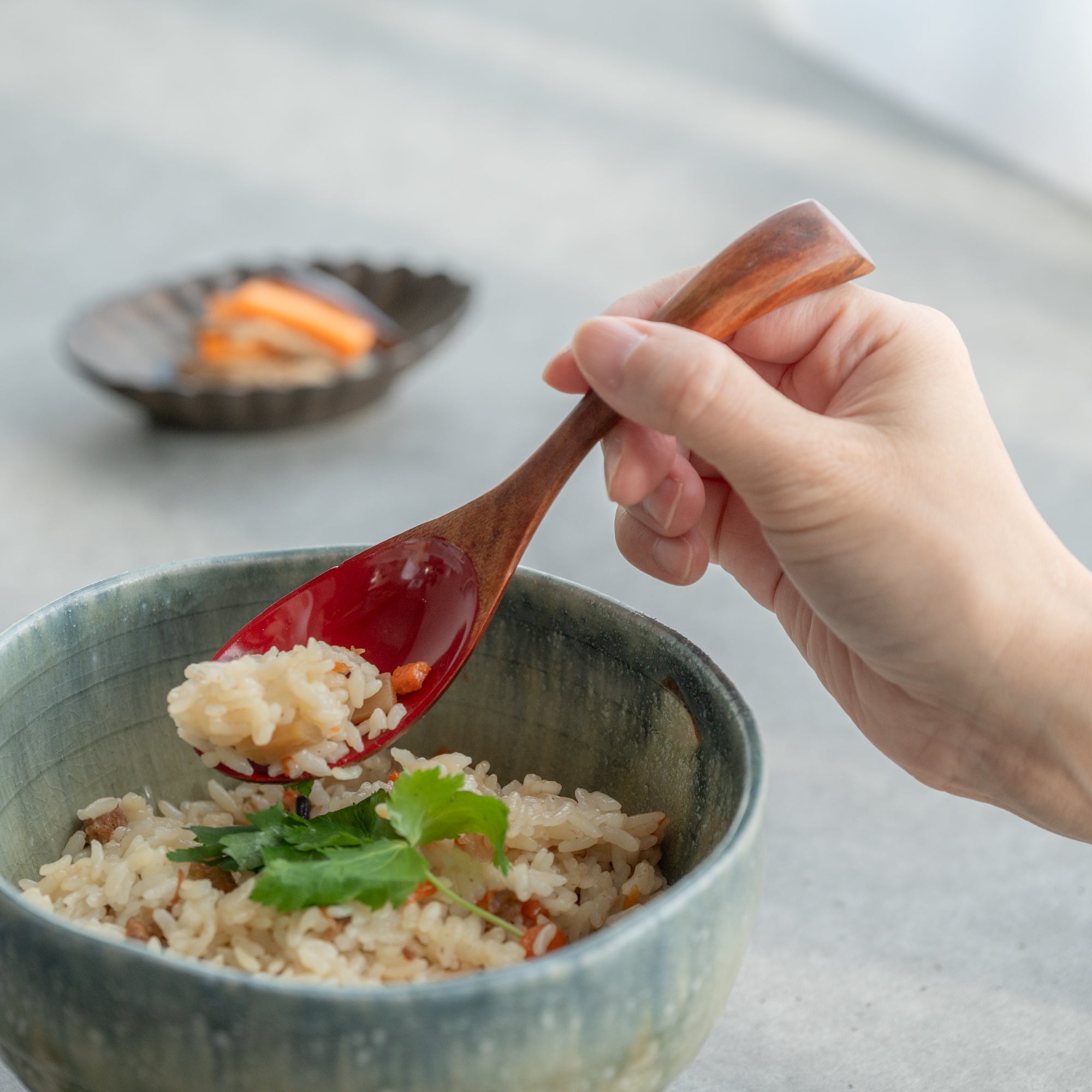 Curved Lacquered-Bowl Ramen Spoon