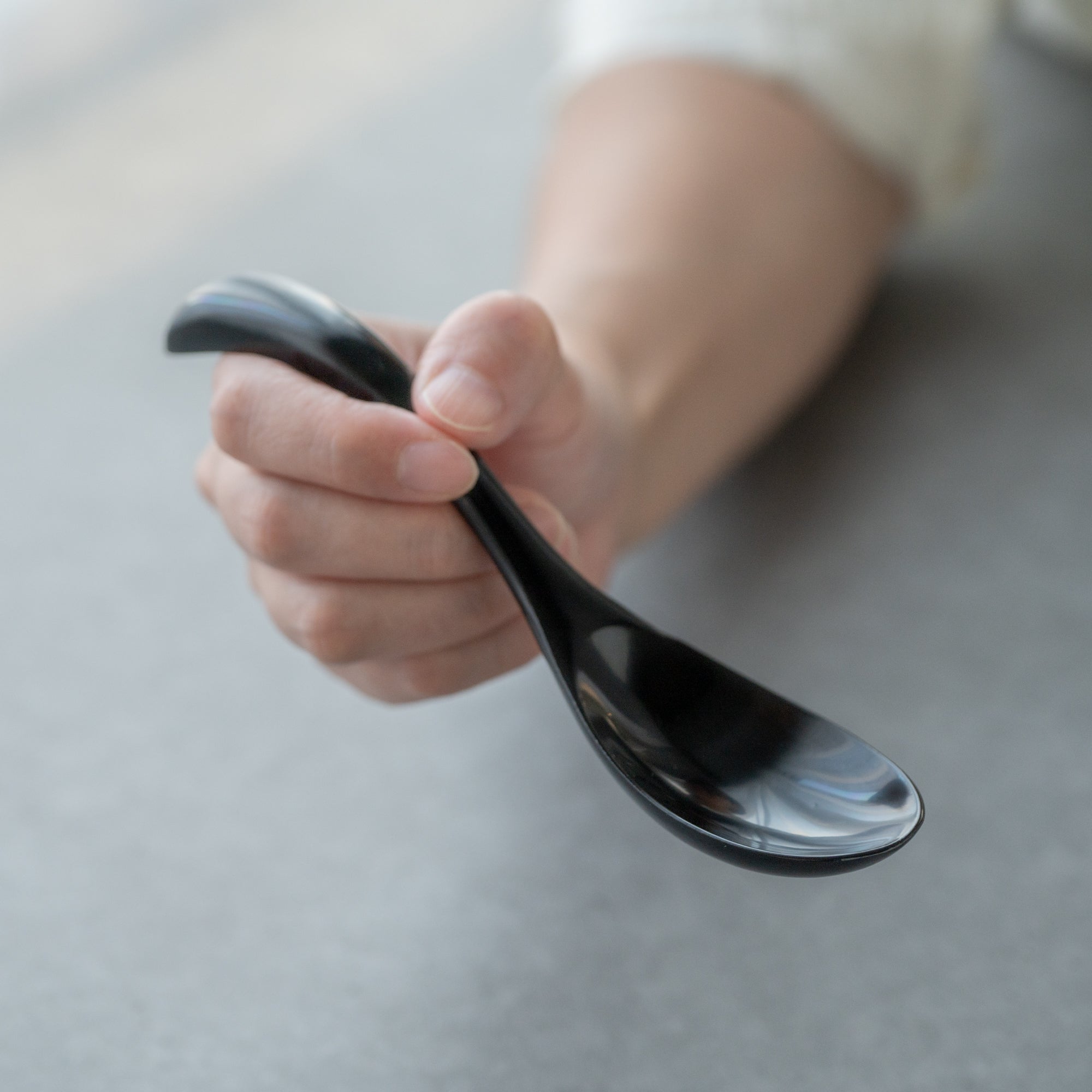 Curved Lacquered Ramen Spoon