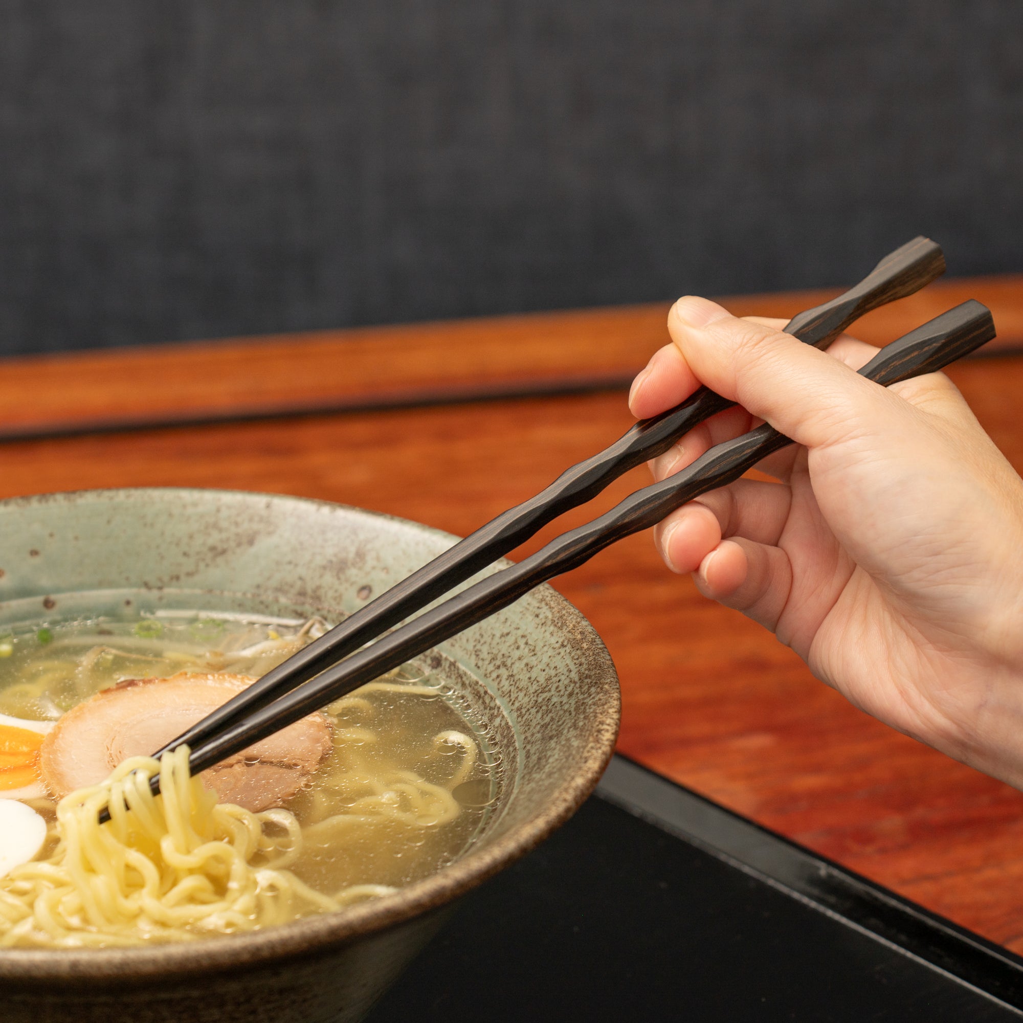 Wavy Grip Wood Grain Chopsticks