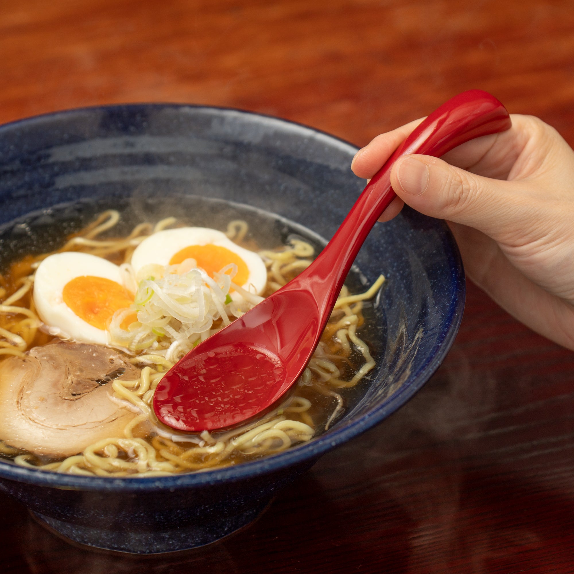Curved Lacquered Ramen Spoon