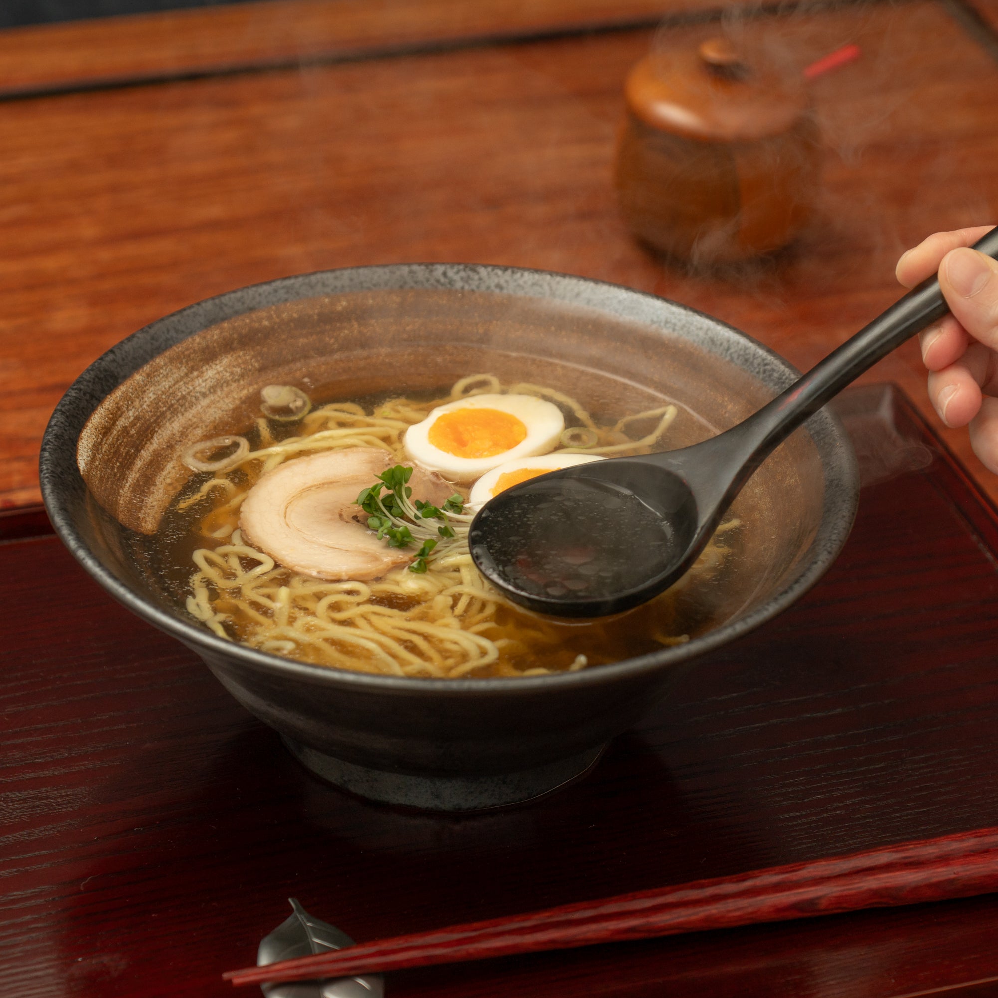 Black Hakeme Ramen Bowl 8.9 IN