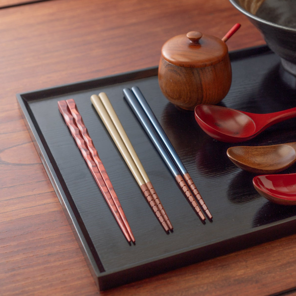 Wavy Grip Wood Grain Chopsticks
