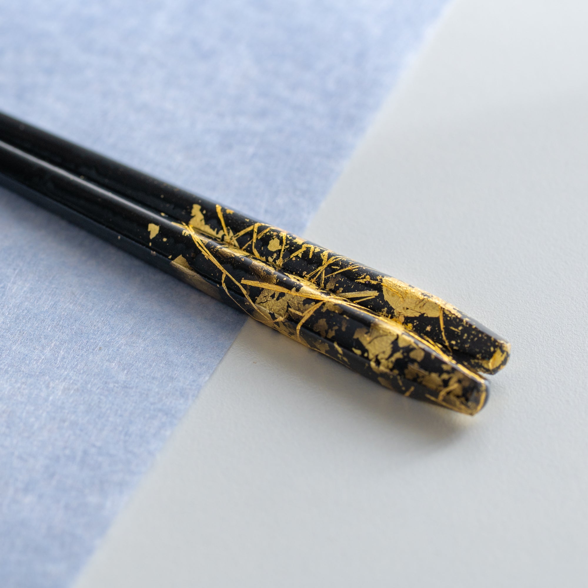 Gold & Silver Leaf Chopsticks Pair Set with Chopstick Rests