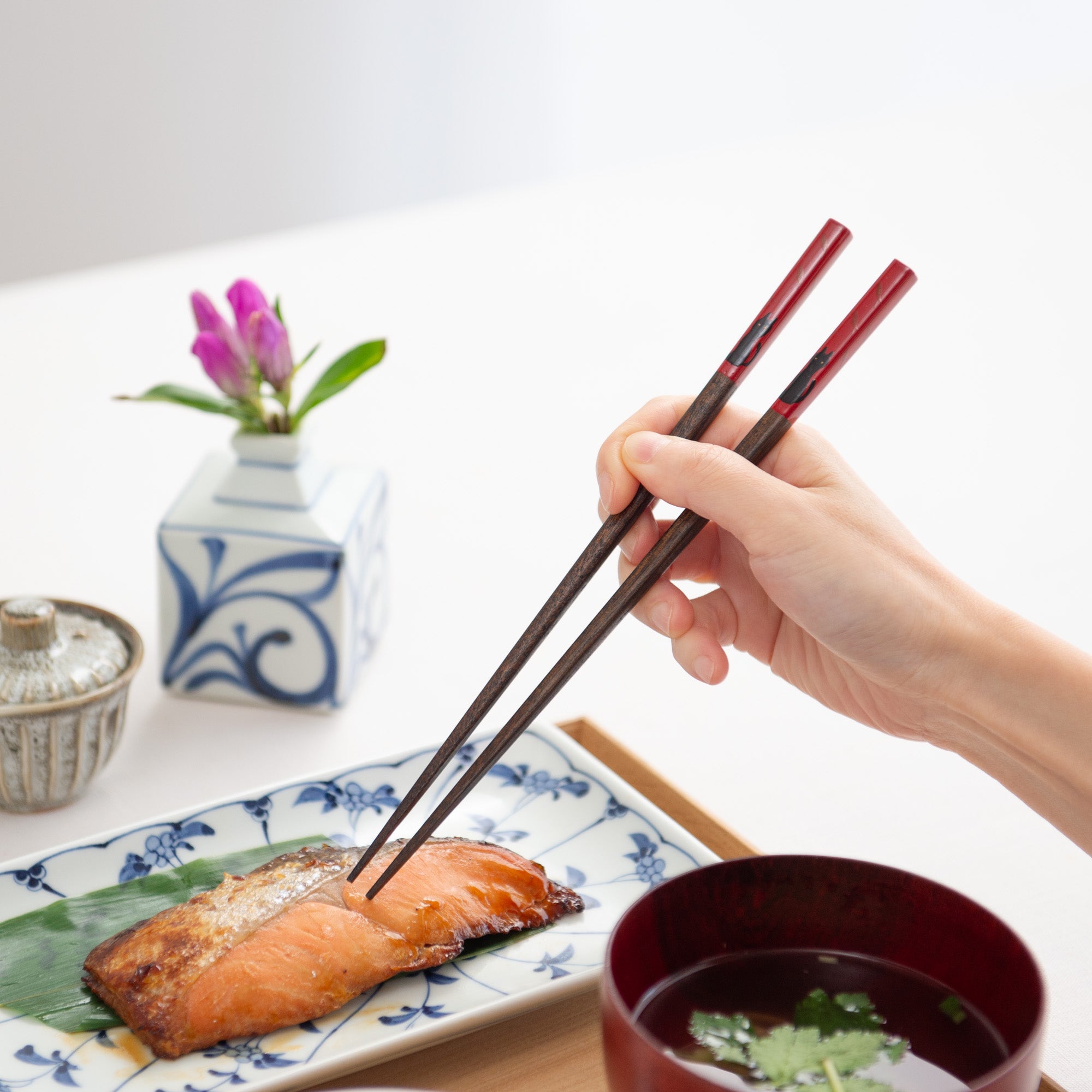 Cat and Fish Chopsticks Pair Set