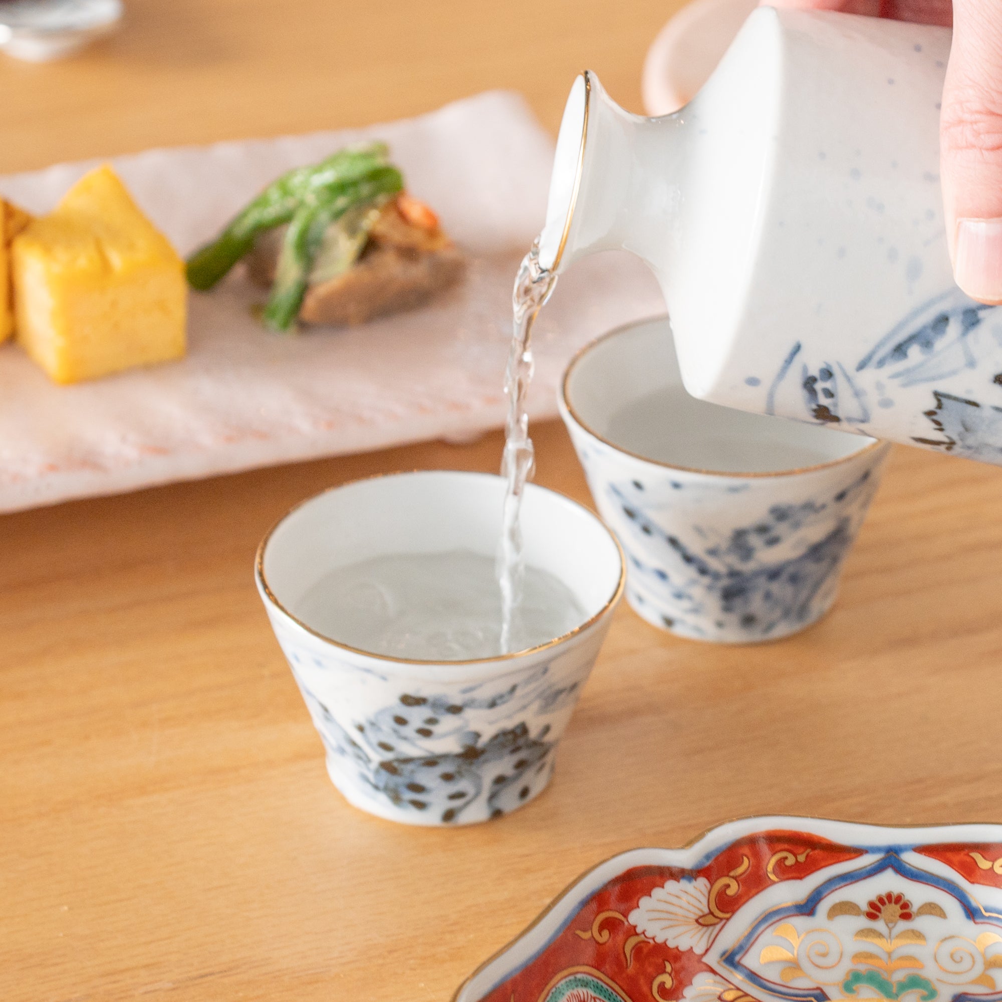 Sea Creatures in Blue Sake Set