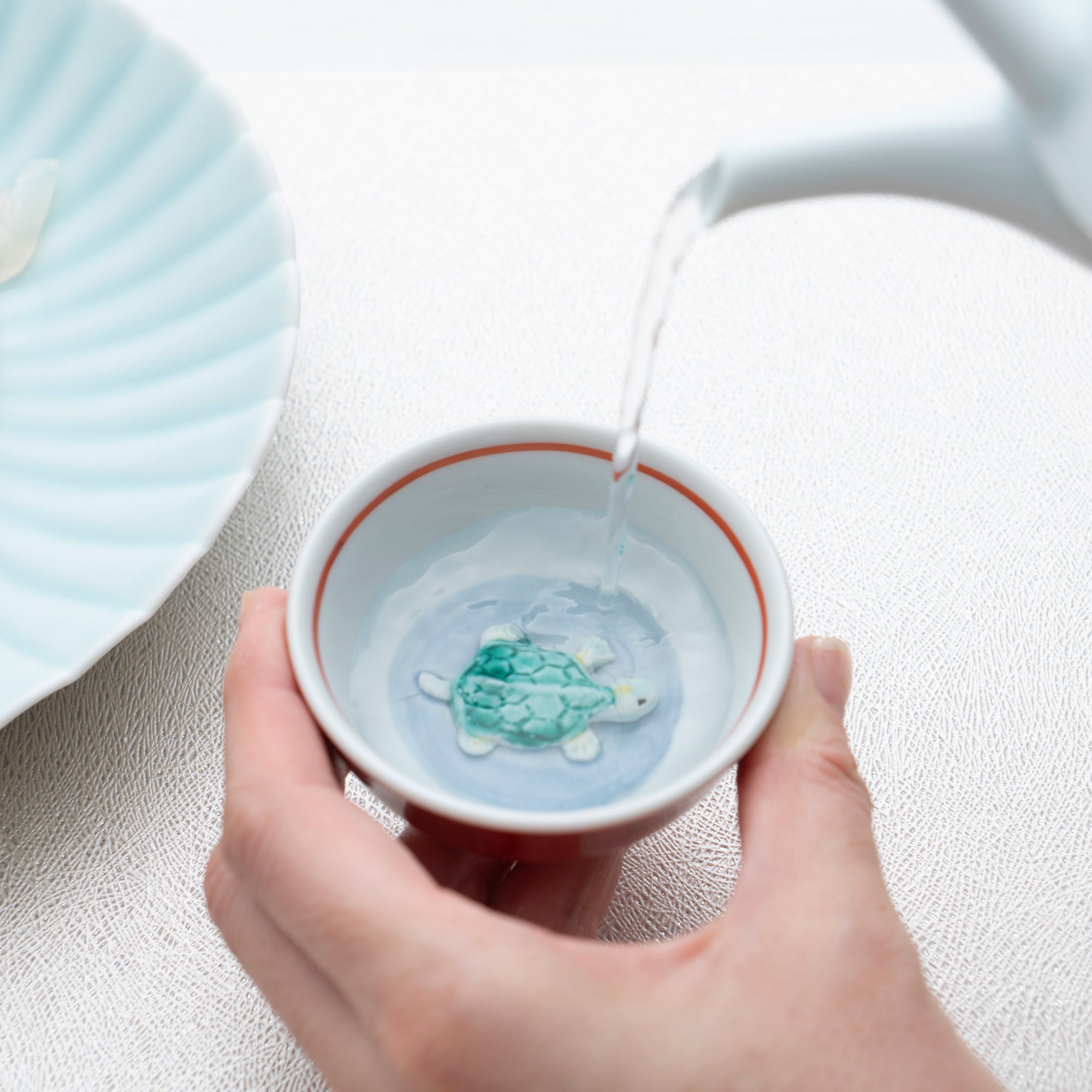 Crane & Turtle Sakazuki Flat Sake Cup Set