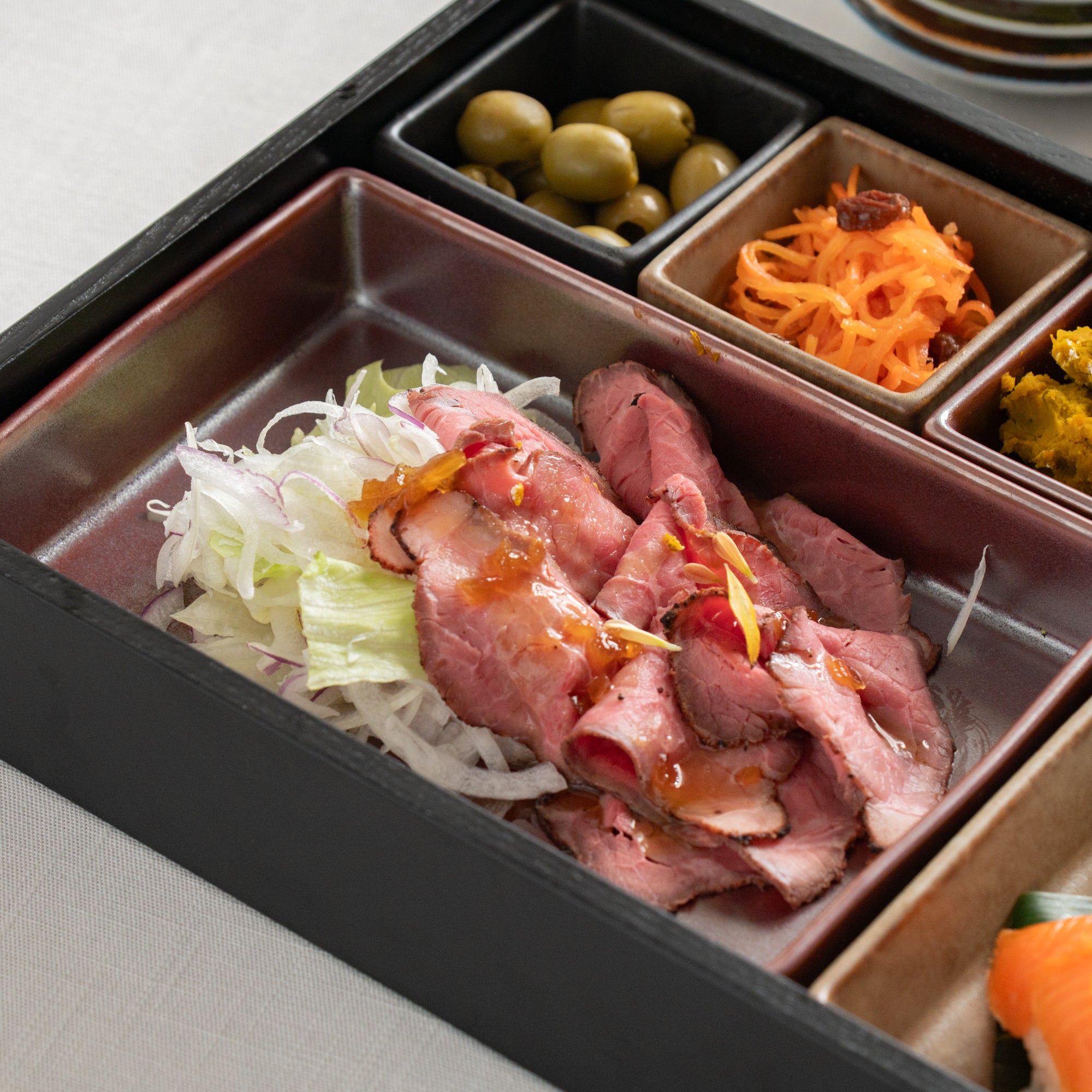 Matte Black Modern Shokado Bento Box LL