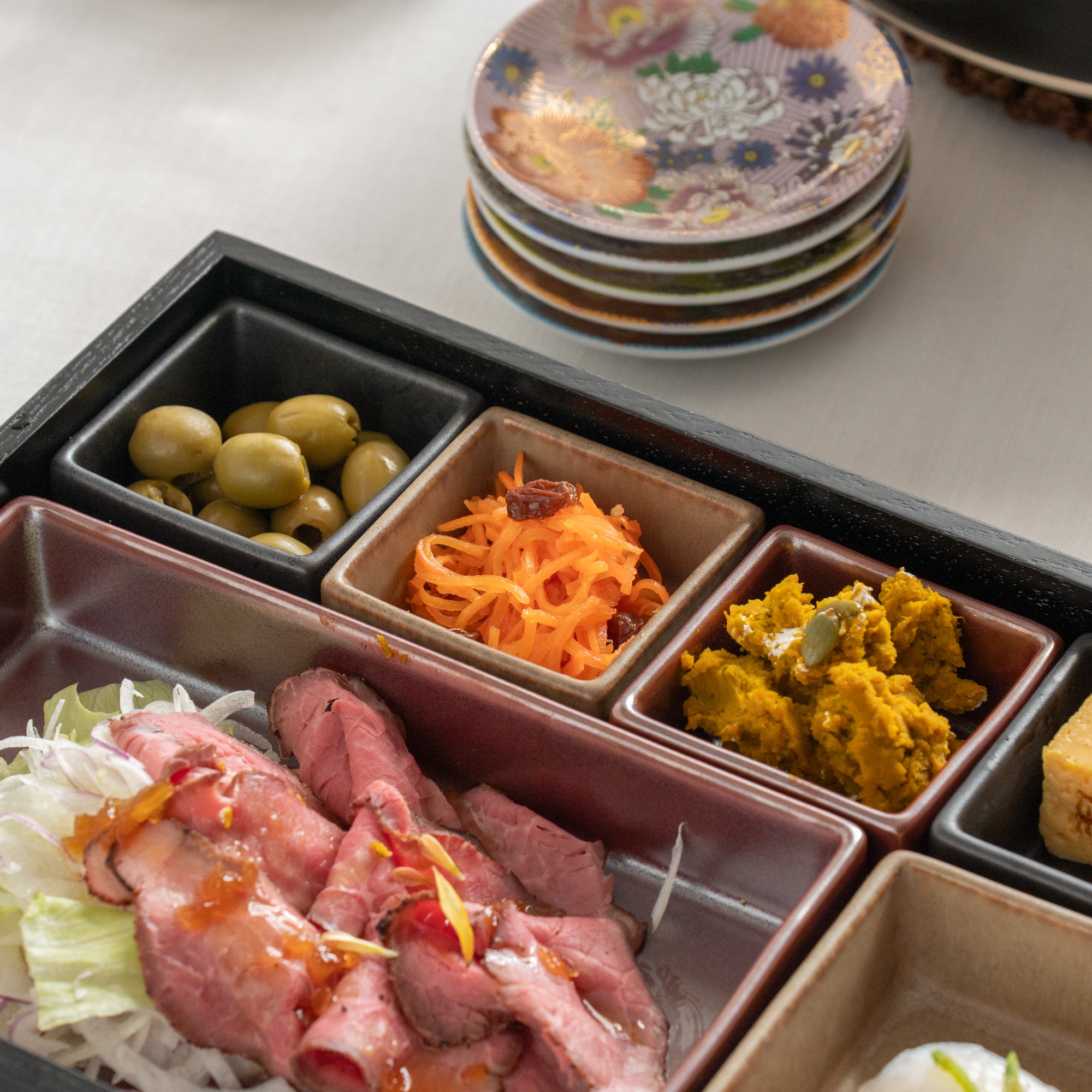 Matte Black Modern Shokado Bento Box LL