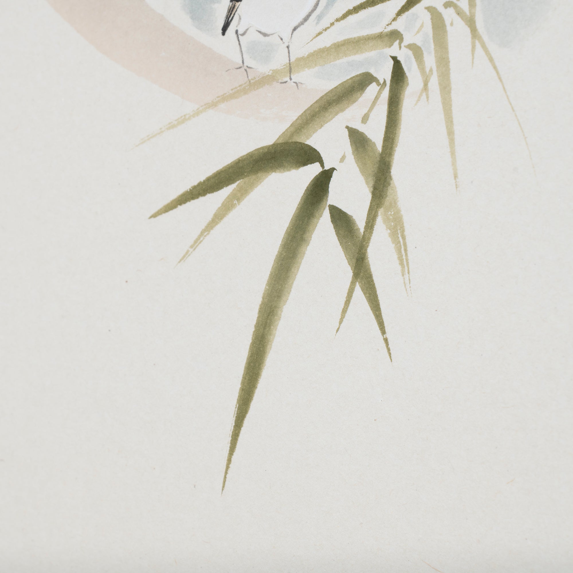 Sparrows and Bamboo with Calligraphy Kakejiku Hanging Scroll