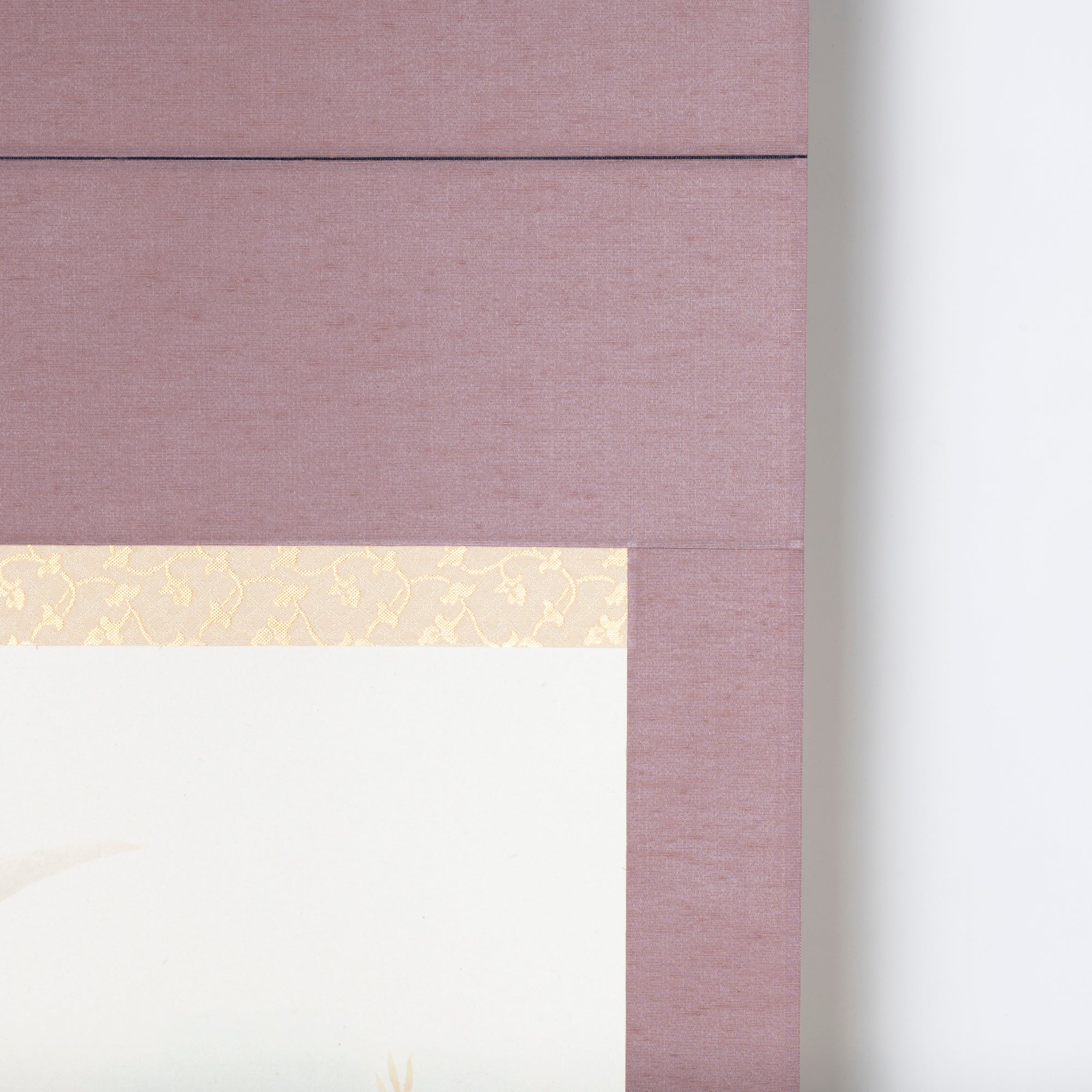 Sparrows and Sakura with Calligraphy Kakejiku Hanging Scroll