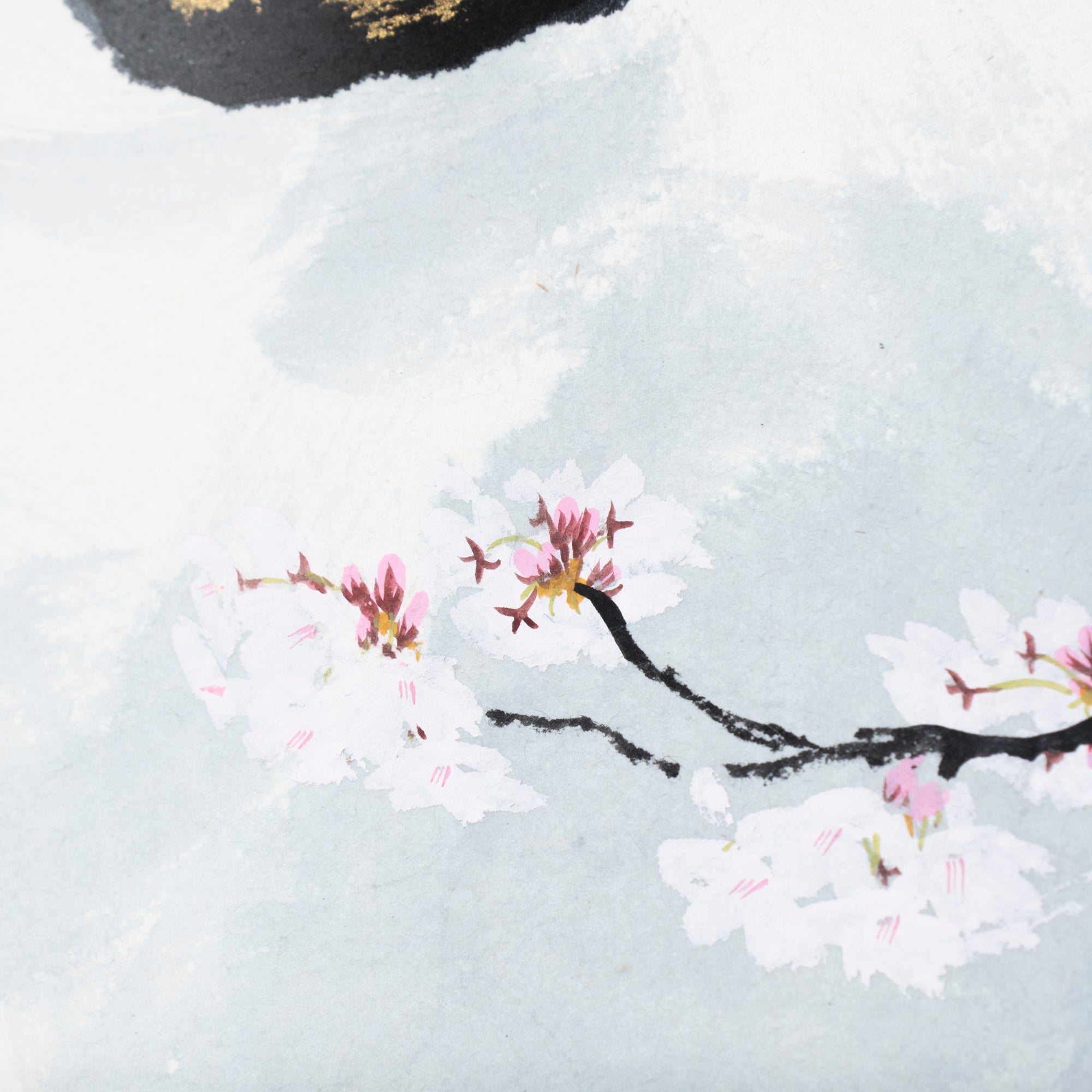 Cat and Sakura Kakejiku Hanging Scroll