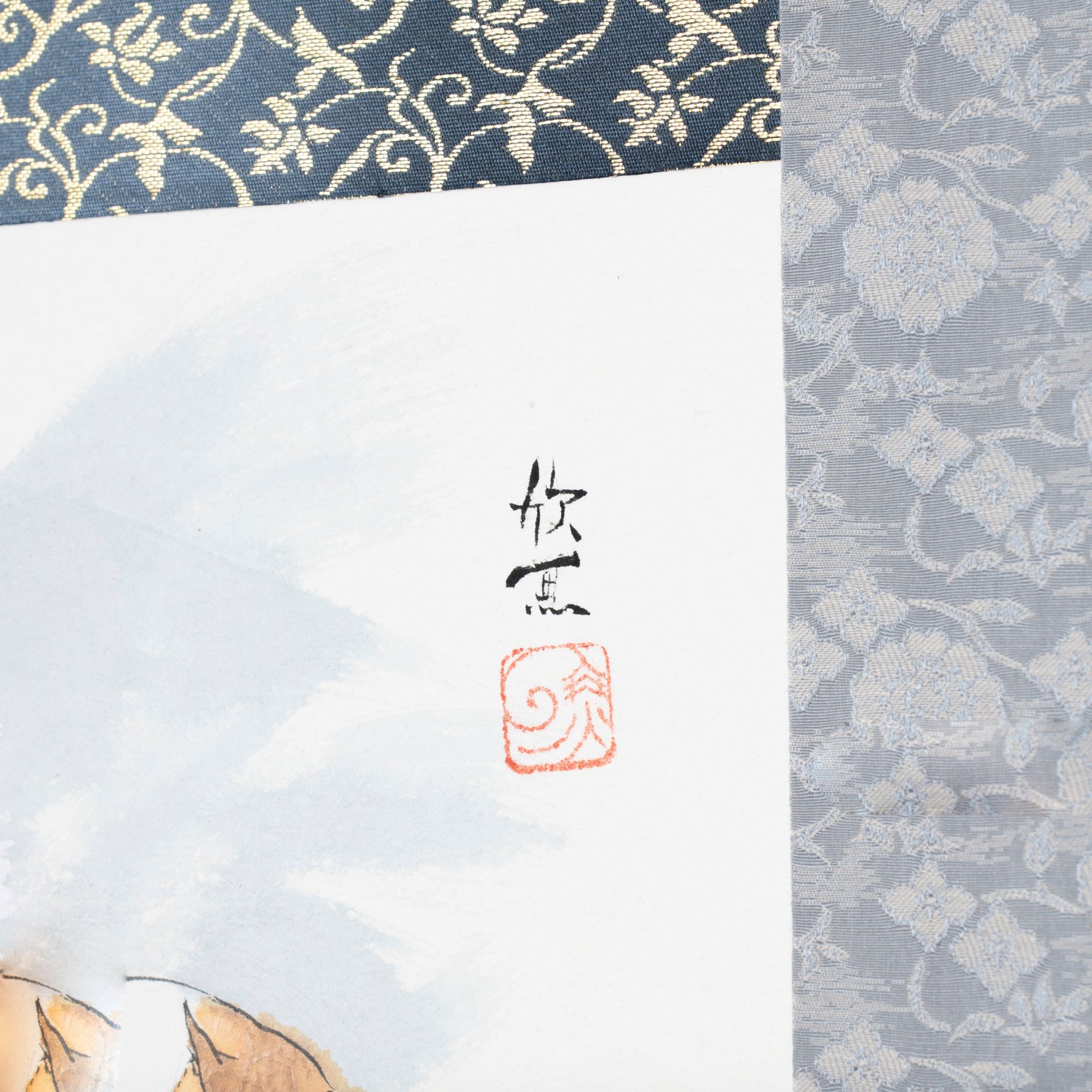 Cat and Sakura Kakejiku Hanging Scroll