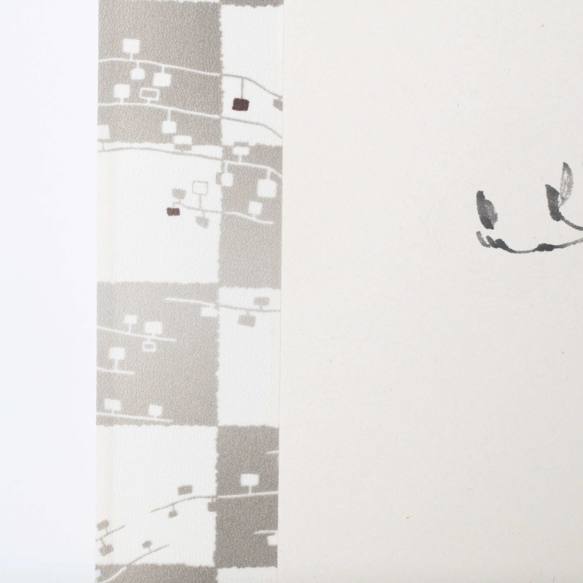 Cat and Trumpet Vine Kakejiku Hanging Scroll