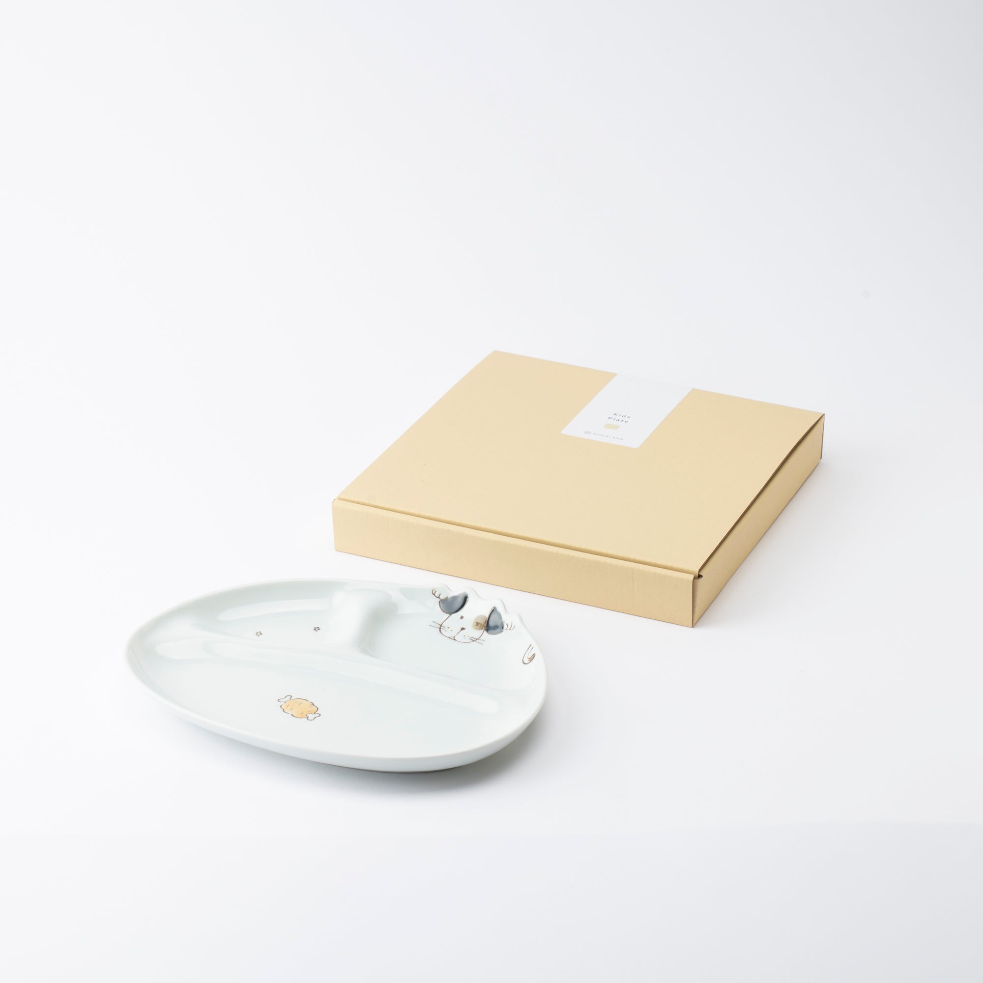 Plato dividido infantil con diseño de gato