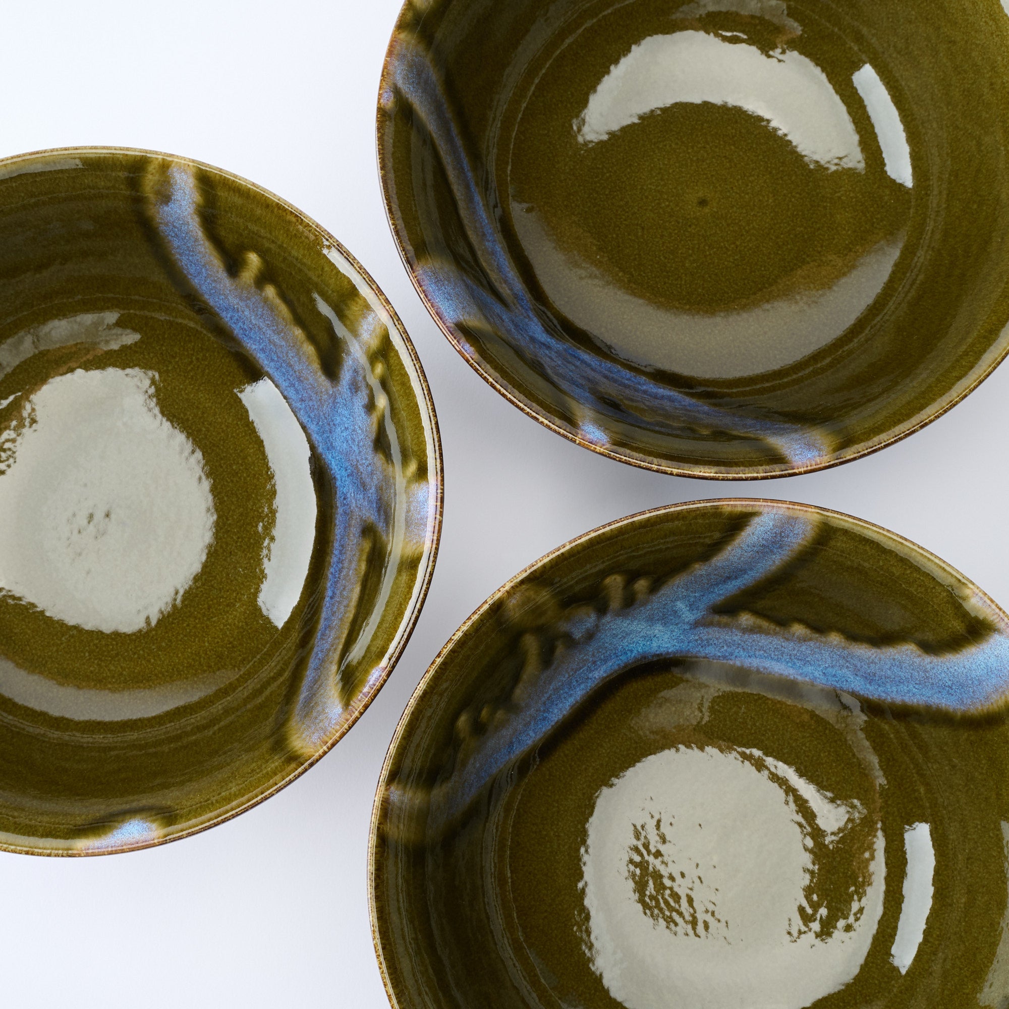 Blue Stroke Green Ramen Bowl 8.9 IN