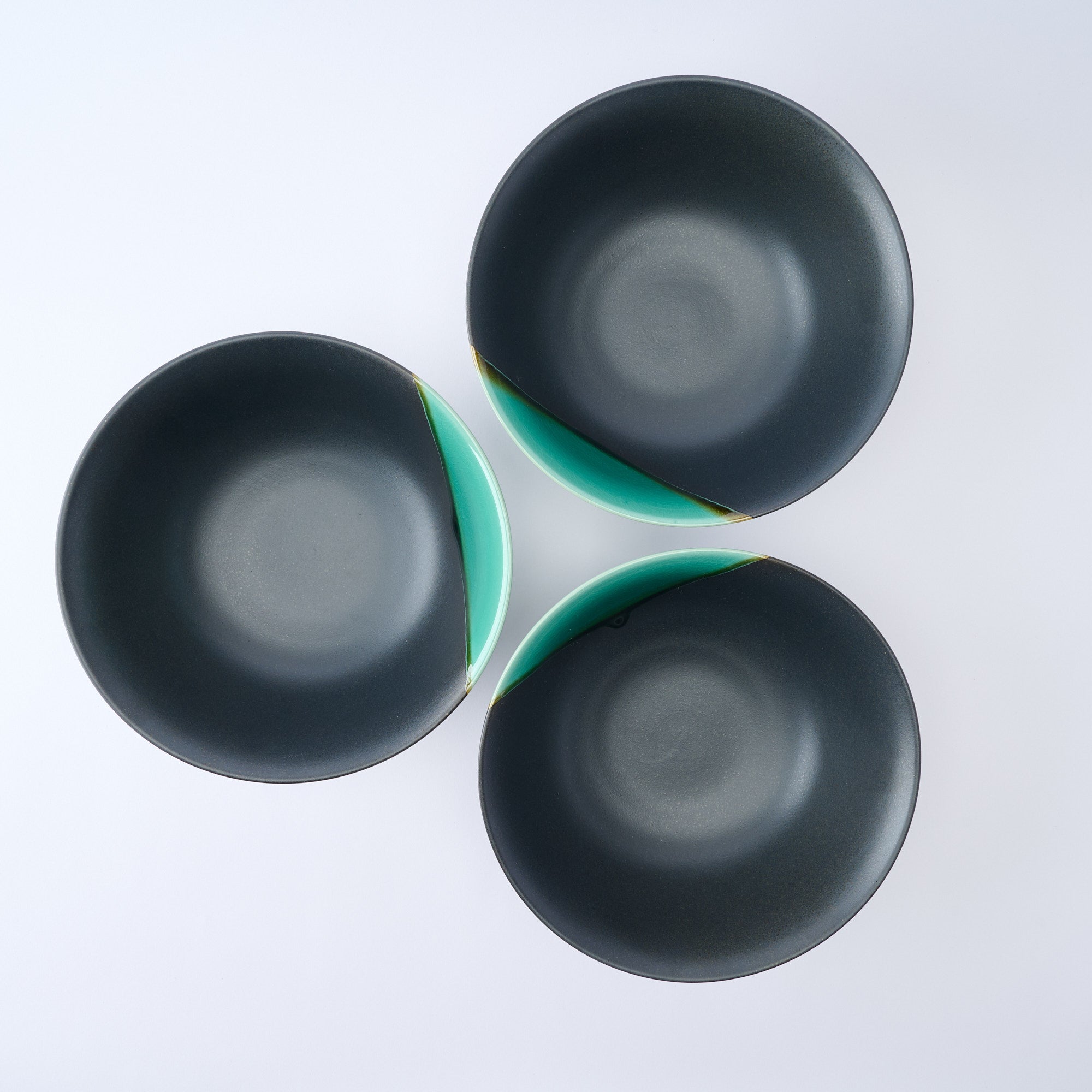 Green Sheen with Black Matte Ramen Bowl 8.9 IN