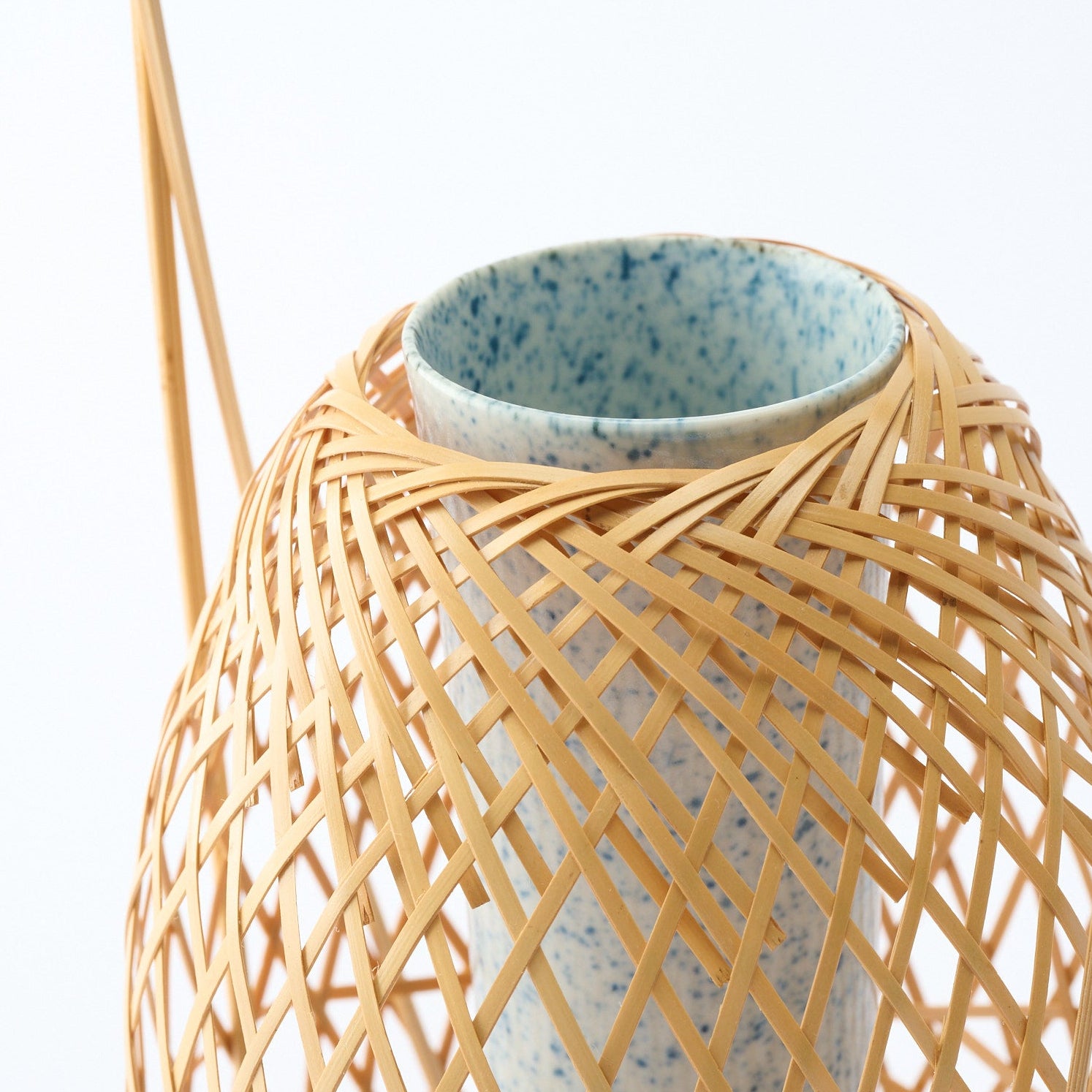 Oval Basketry Japanese Flower Vase