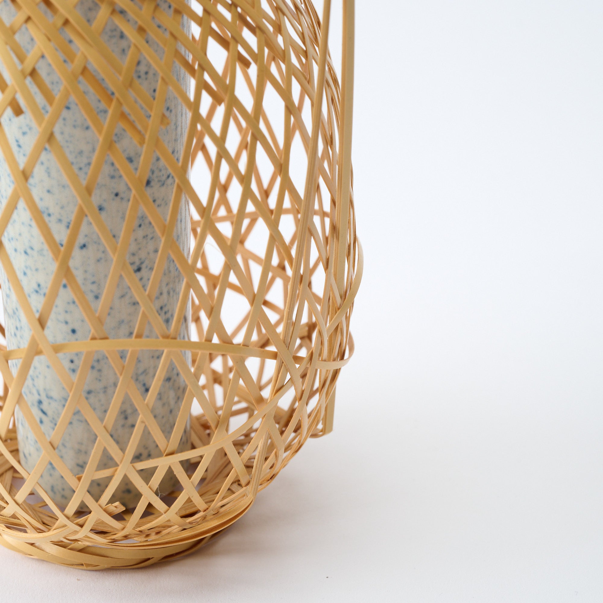 Oval Basketry Japanese Flower Vase