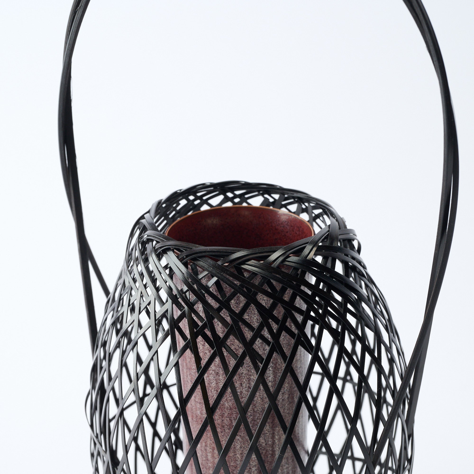 Oval Basketry Japanese Flower Vase