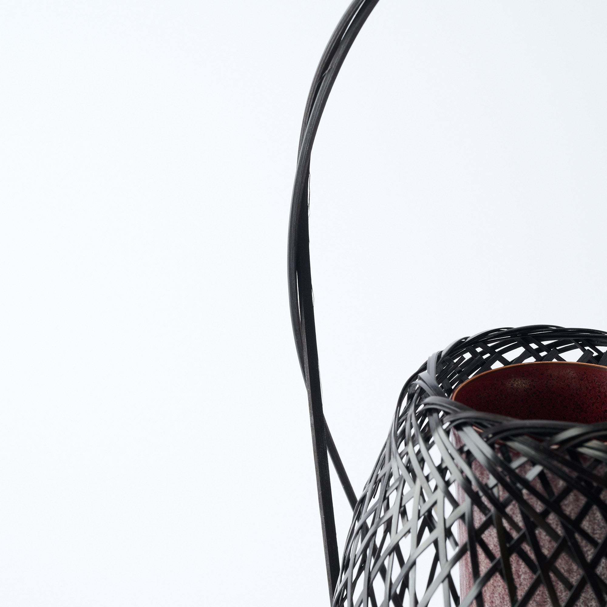 Oval Basketry Japanese Flower Vase