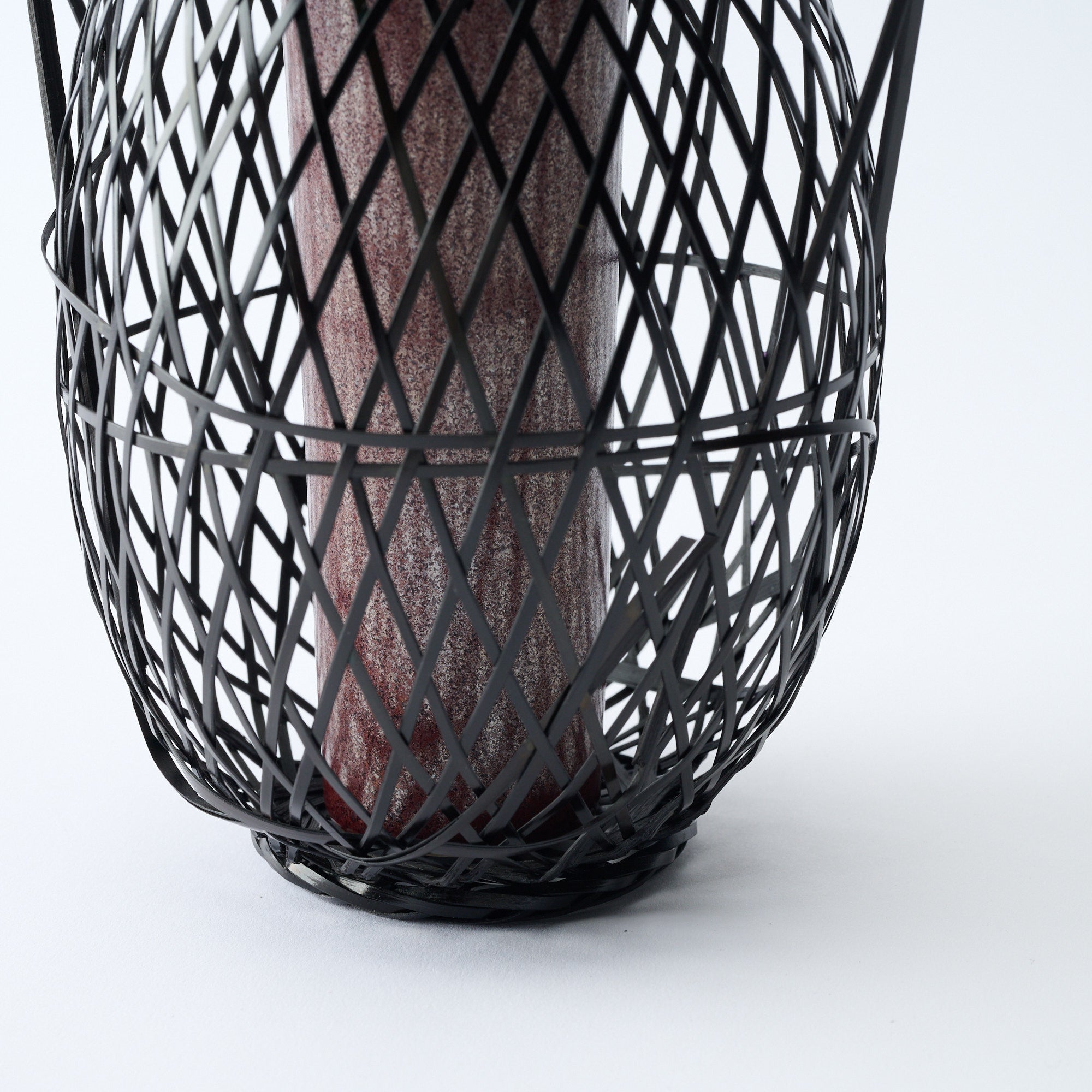 Oval Basketry Japanese Flower Vase